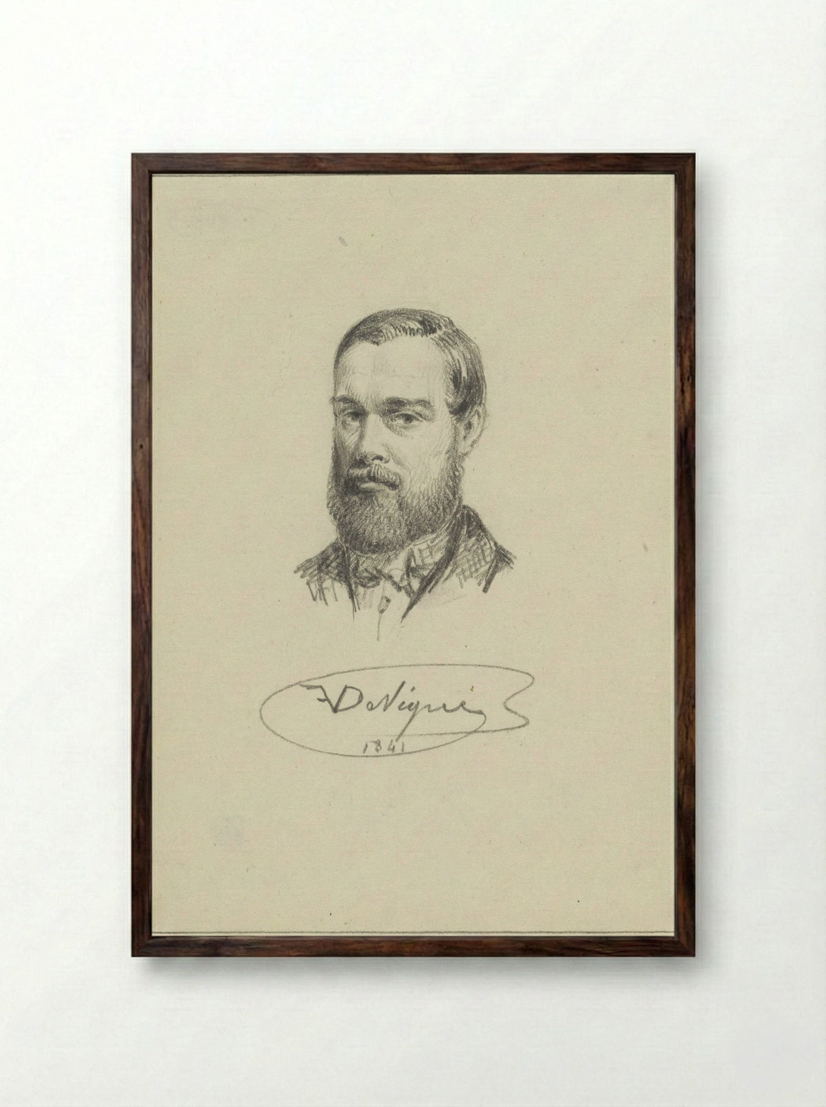 Portret van Ludovicus Roelandt - Félix De Vigne - Framed Print Dark Wood