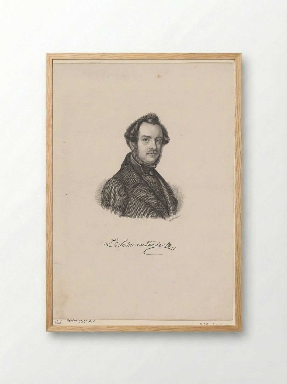 Portret van Ludwig von Schwanthaler - Auguste Hüssener - Framed Print Wood