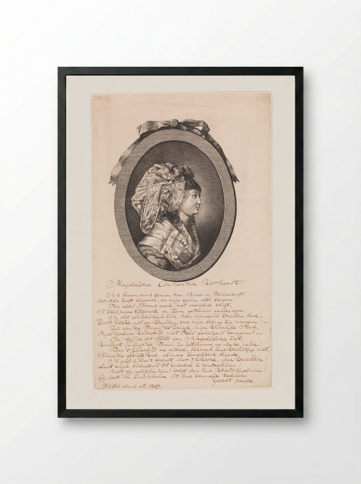 Portret van Magdalena Constantia Verhaast - Jan Gerard Waldorp - Framed Print Black