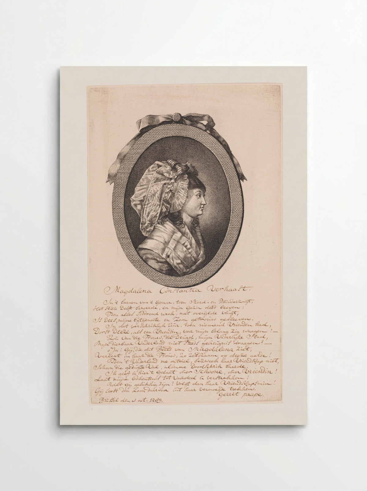 Portret van Magdalena Constantia Verhaast - Jan Gerard Waldorp - Poster