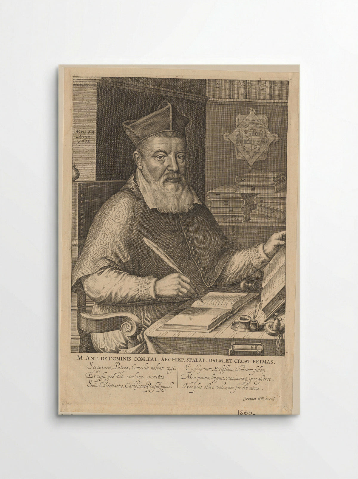 Portret van Marcus Antonius De Dominis - Renold Elstrack - Poster