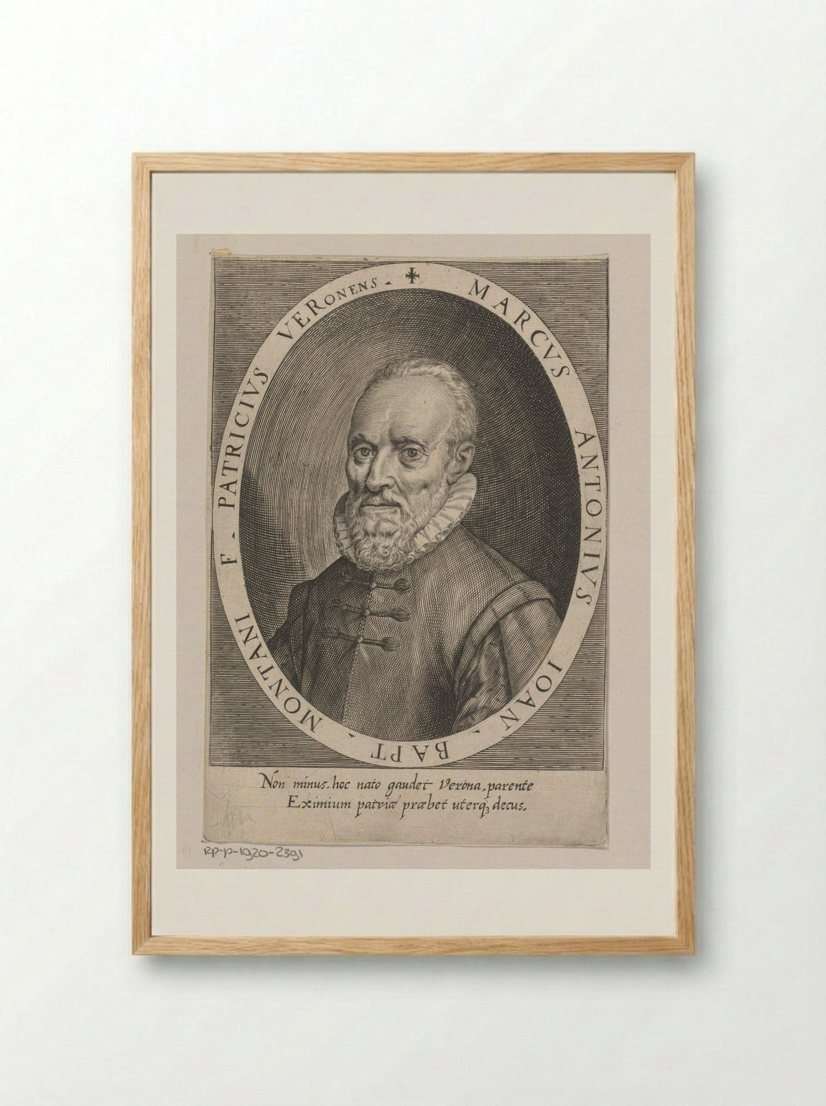 Portret van Marcus Antonius Montanus - Dominicus Custos - Framed Print Wood