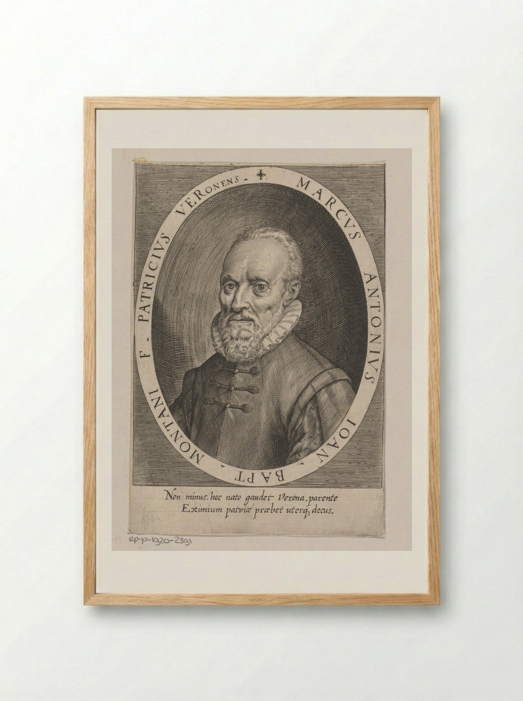 Portret van Marcus Antonius Montanus - Dominicus Custos - Framed Print Wood