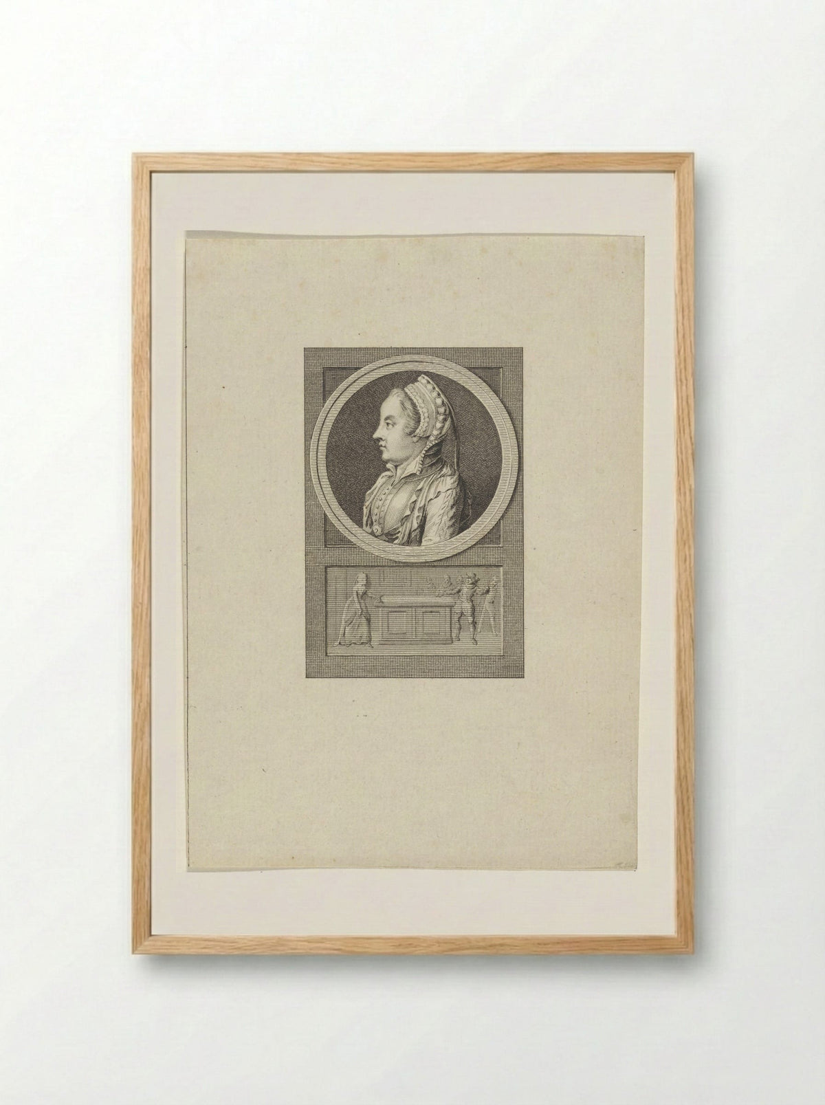 Portret van Margaretha Coppier - Reinier Vinkeles - Framed Print Wood