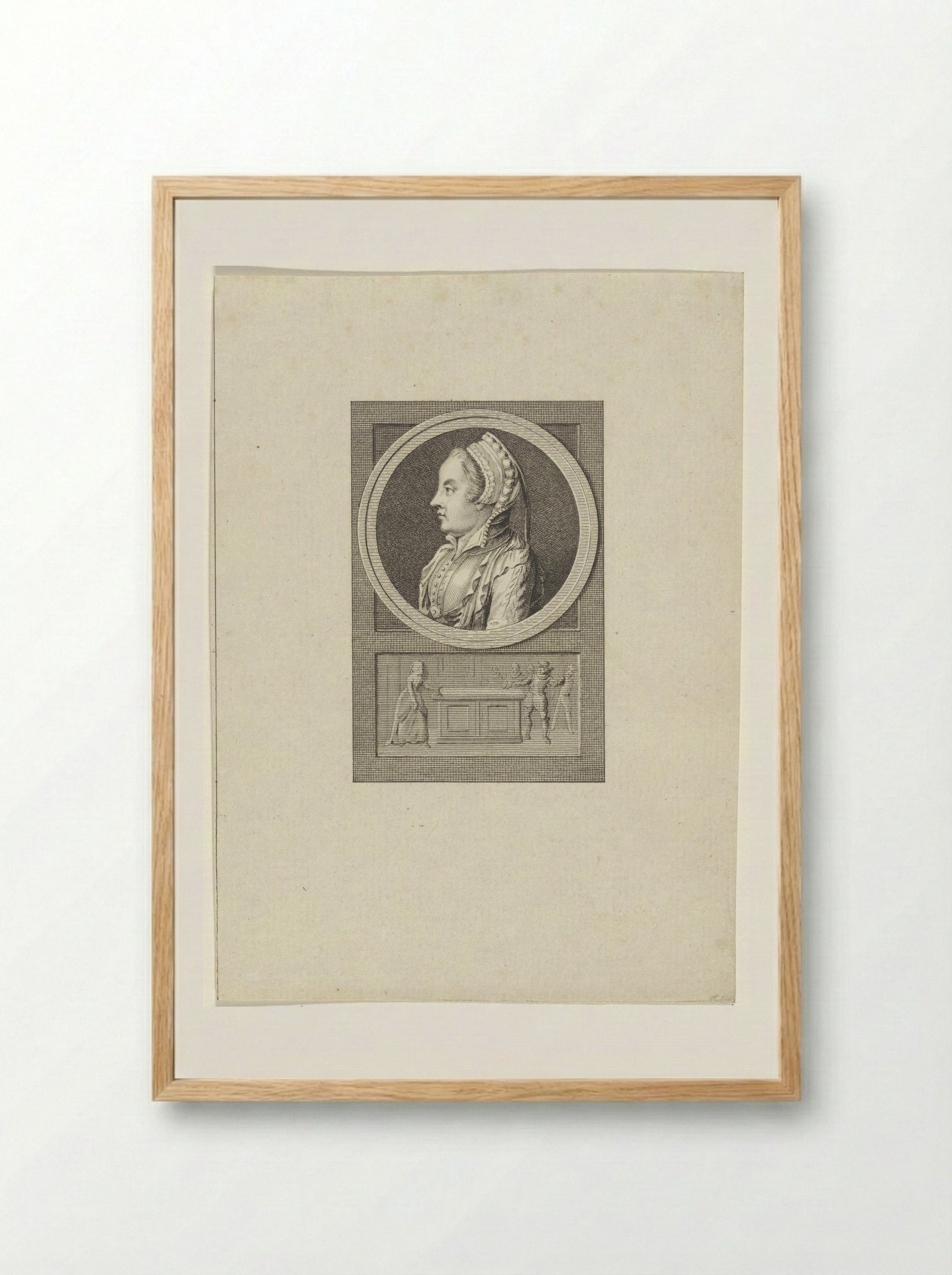Portret van Margaretha Coppier - Reinier Vinkeles - Framed Print Wood