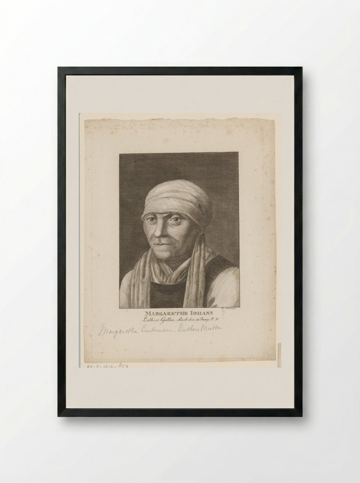 Portret van Margarethe Luther - Hermann Hirsch Pinhas - Framed Print Black