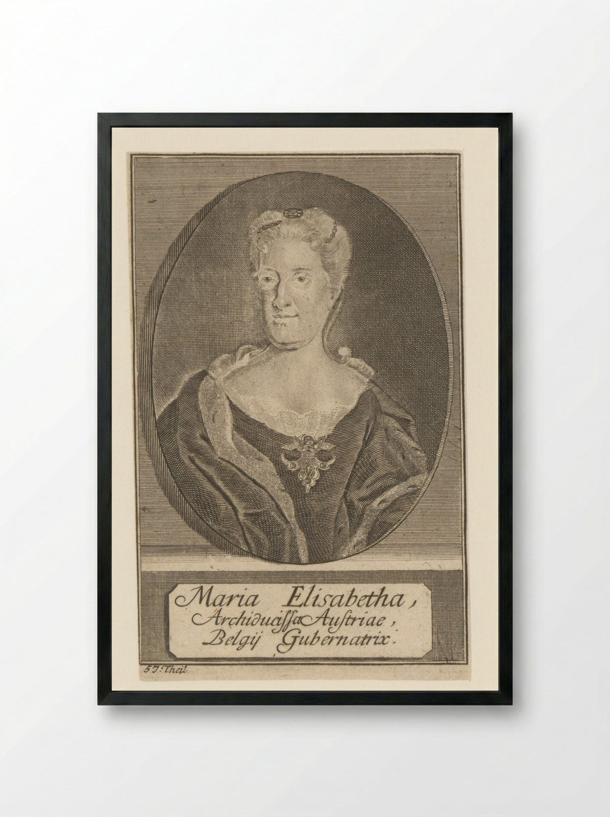Portret van Maria Elisabeth, aartshertogin van Oostenrijk - Michael Rössler - Framed Print Black