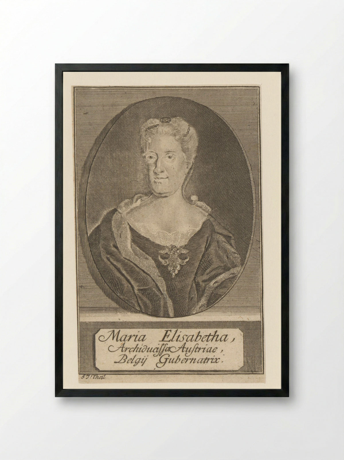Portret van Maria Elisabeth, aartshertogin van Oostenrijk - Michael Rössler - Framed Print Black