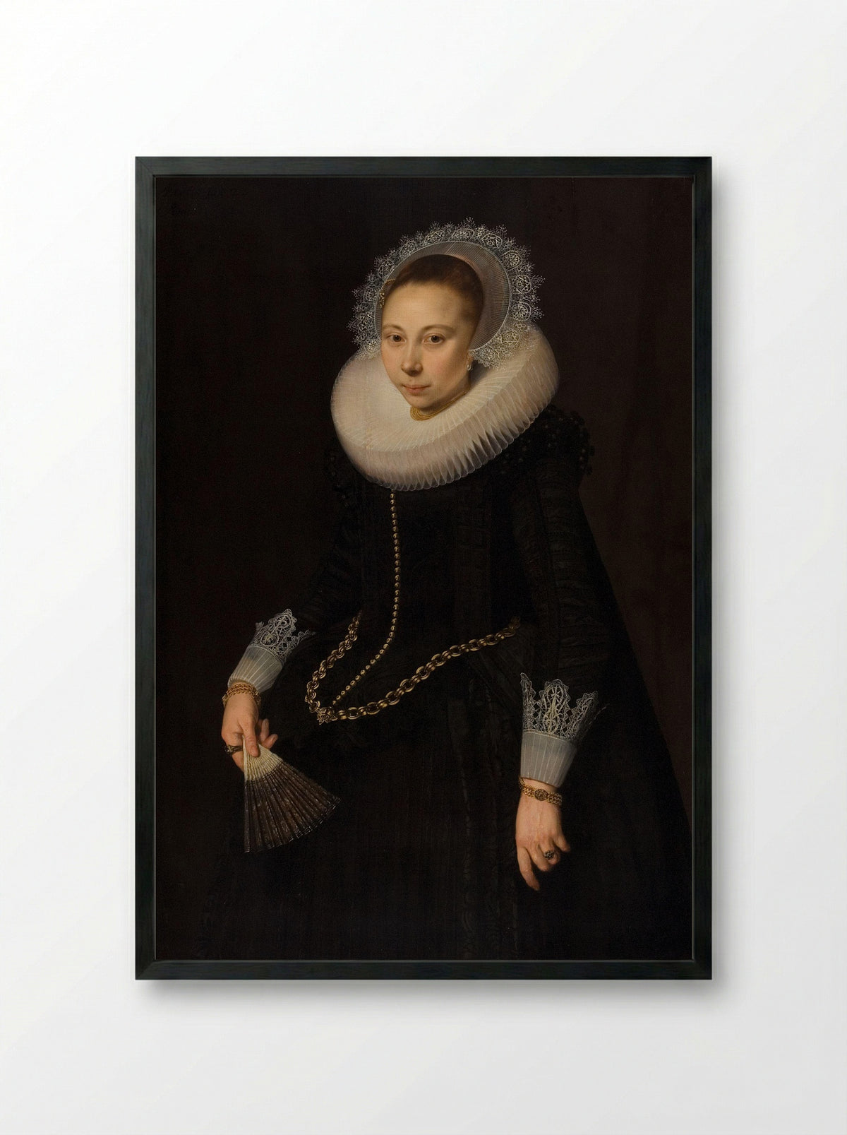 Portret van Maria Overrijn van Schoterbosch - Cornelis van der Voort - Framed Print Black