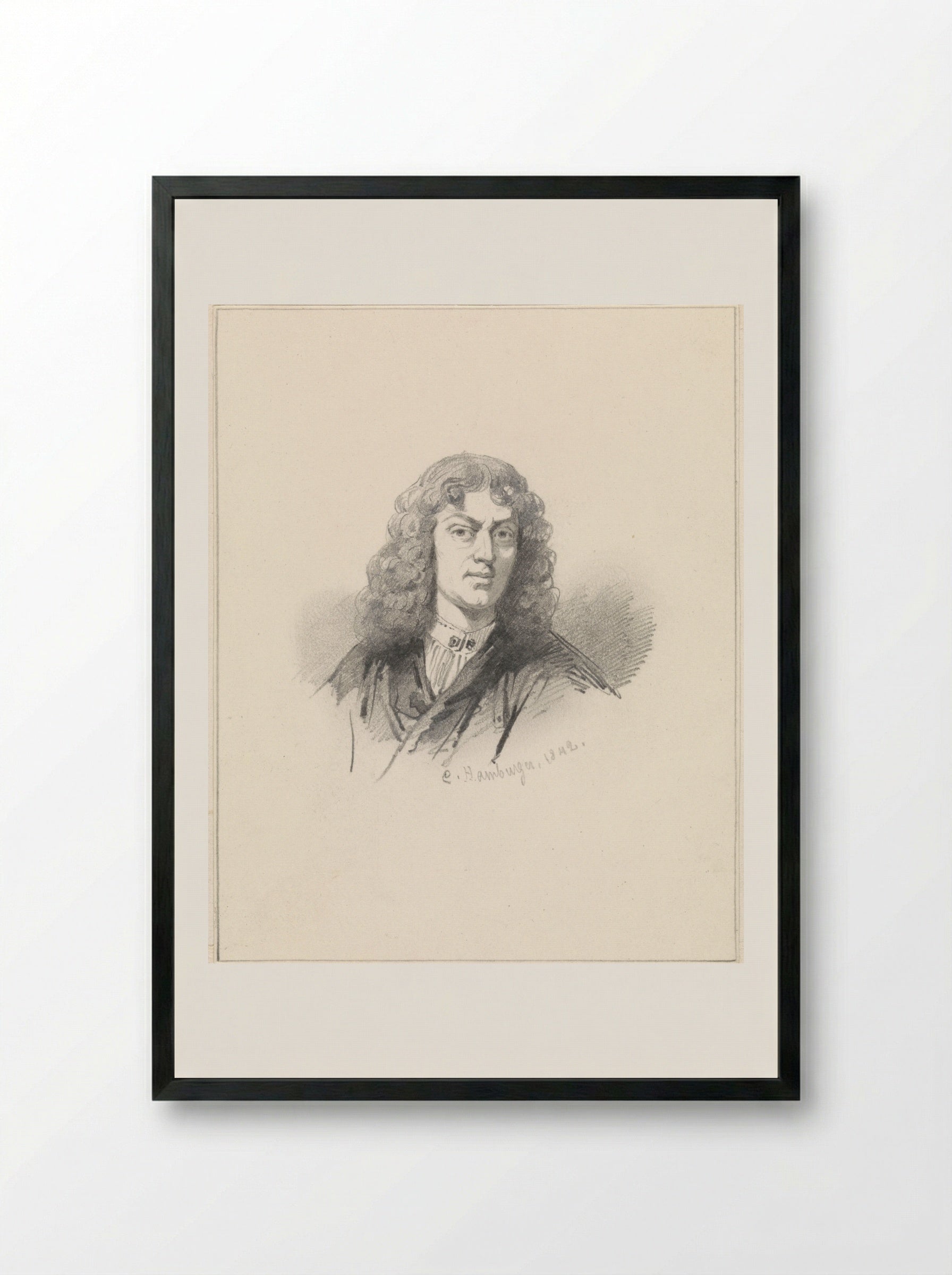 Portret van Maria Rey - Ferdinand Bol - Framed Print Black