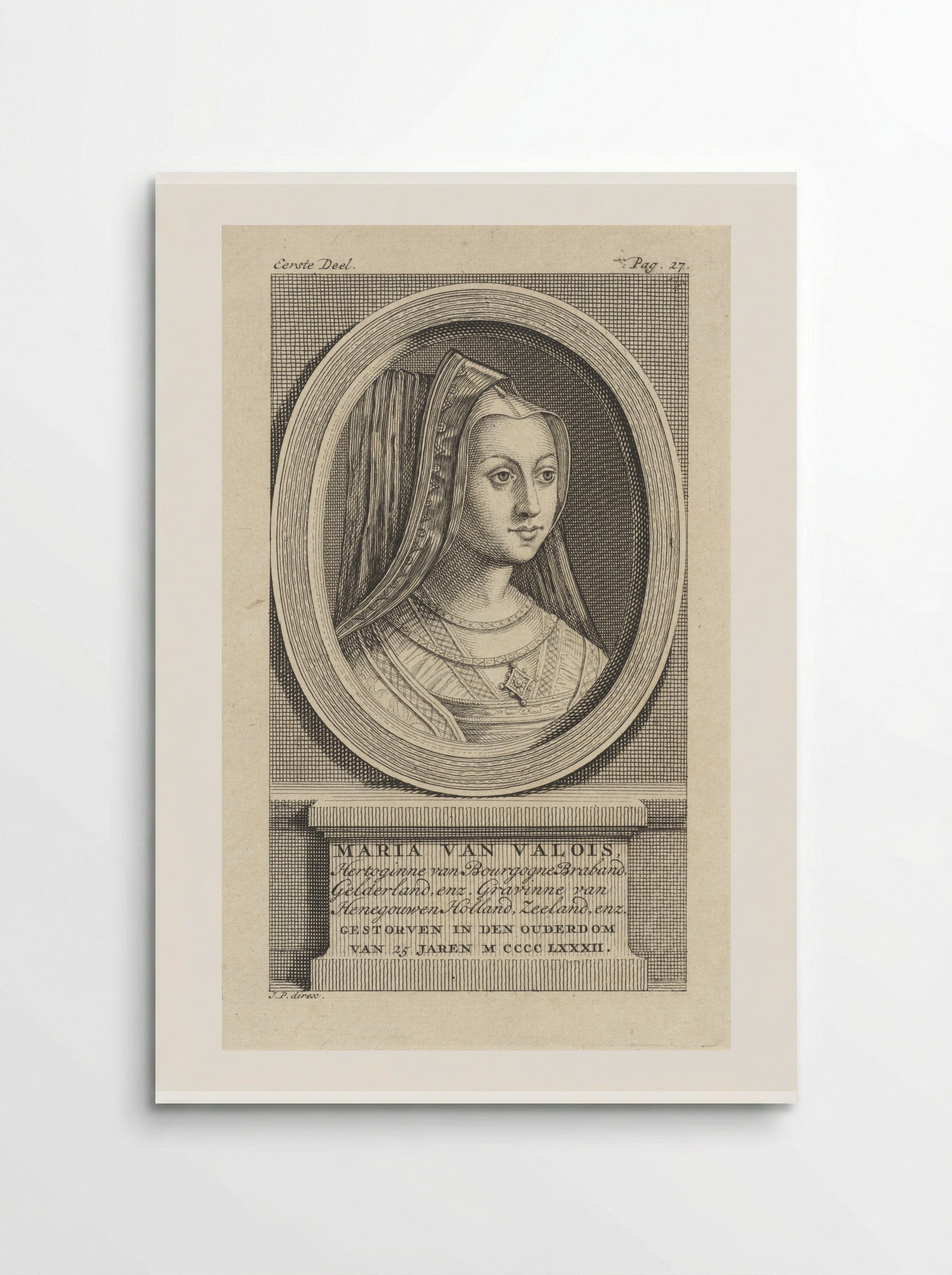 Portret van Maria, hertogin van Bourgondië - Jan Punt - Poster