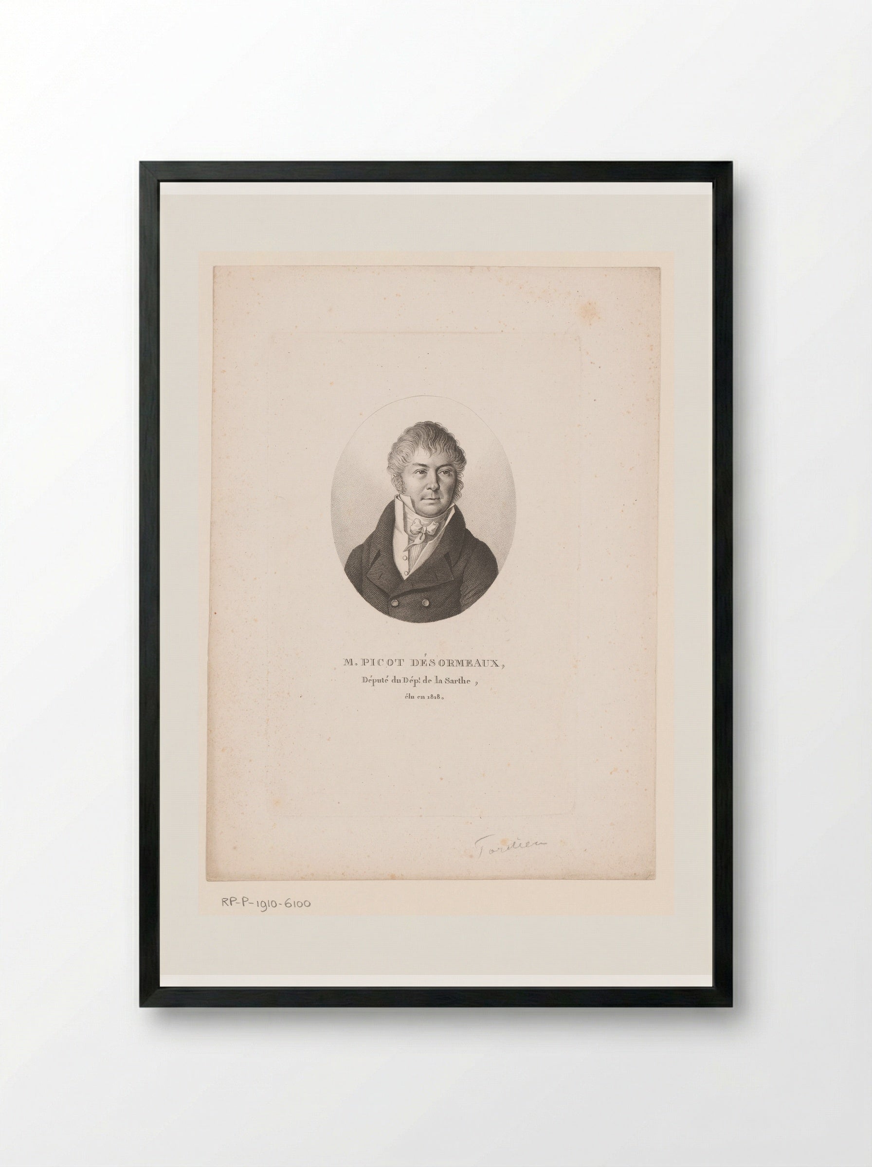 Portret van Marie Jean Charles Picot-Desormeaux - Ambroise Tardieu - Framed Print Black