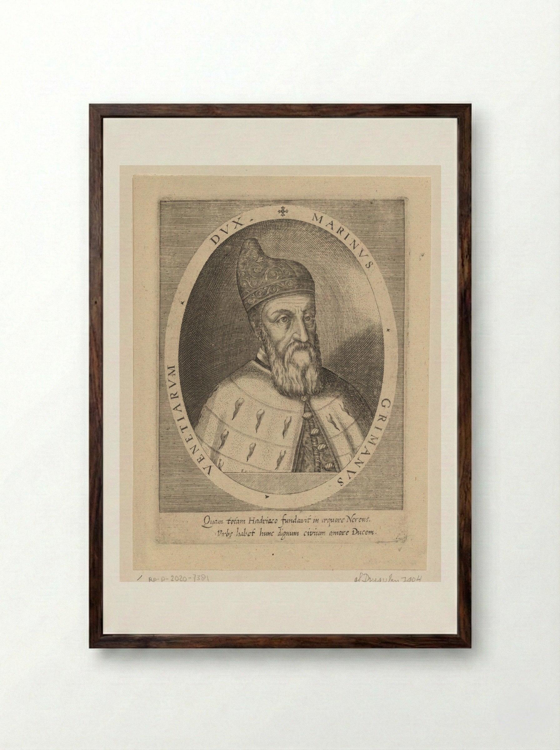 Portret van Marino Grimani - Dominicus Custos - Framed Print Dark Wood
