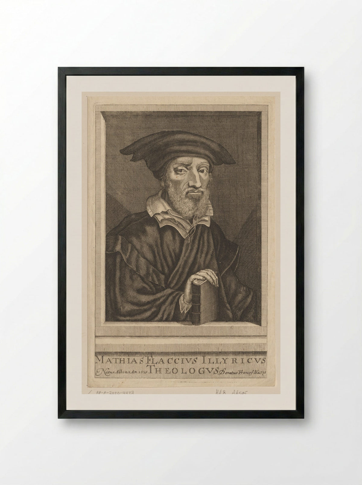 Portret van Matthias Flacius - Nicolaus Häublin - Framed Print Black