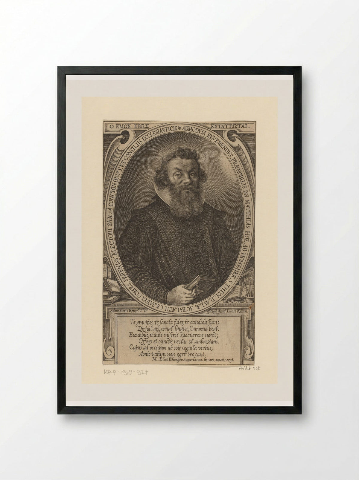 Portret van Matthias Hoë von Hoënegg - Lucas Kilian - Framed Print Black