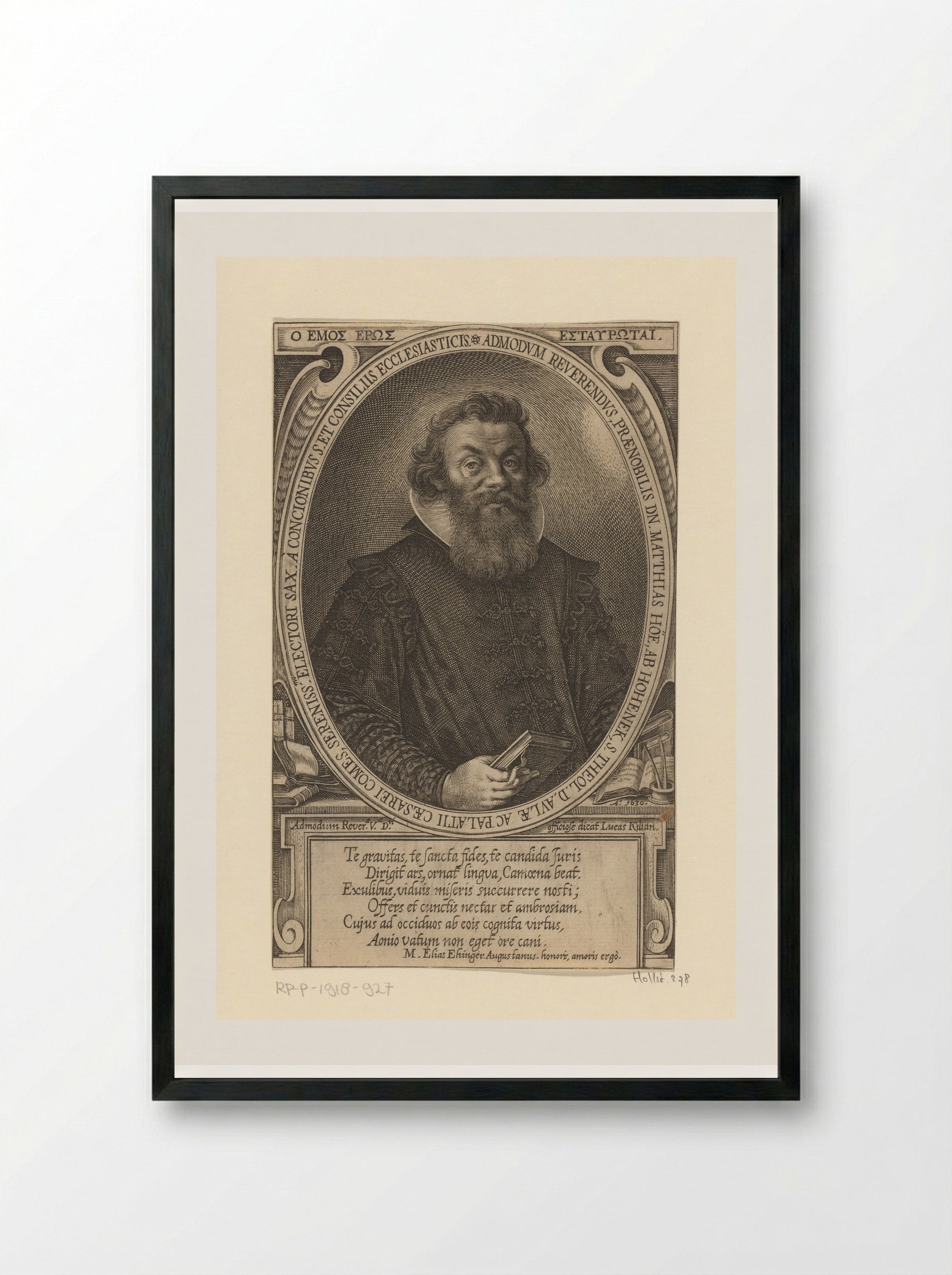 Portret van Matthias Hoë von Hoënegg - Lucas Kilian - Framed Print Black