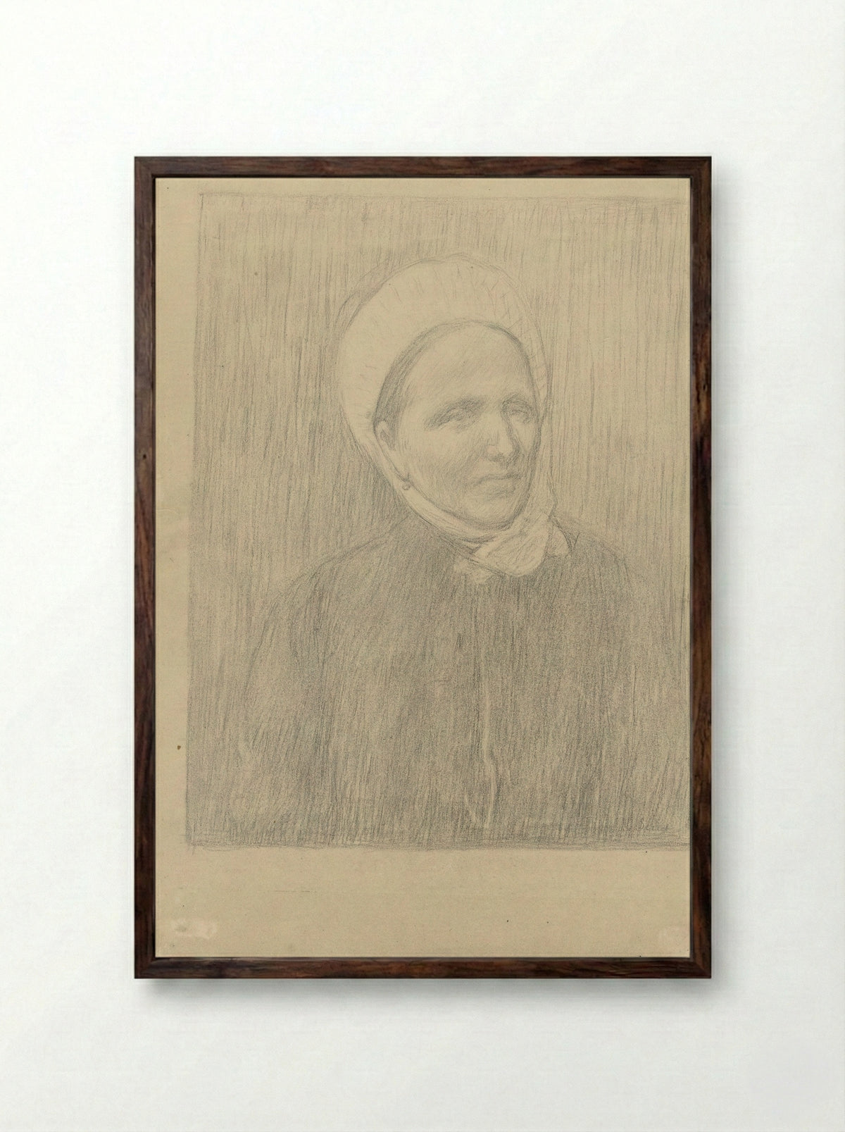 Portret van Mevrouw Annie Bonger-van der Linde - Charles Emmanuel Serret - Framed Print Dark Wood