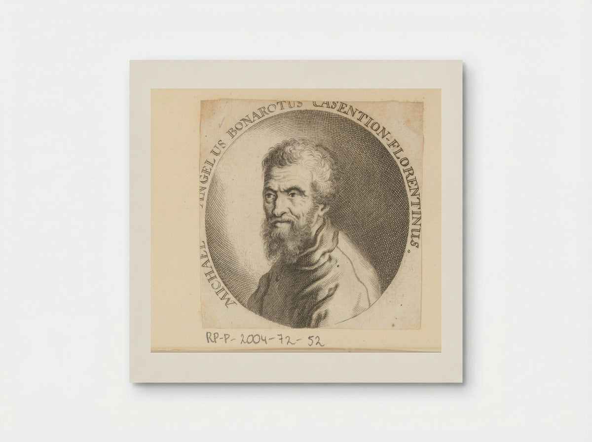 Portret van Michelangelo - Erven Michael en Johann Friedrich Endter - Poster
