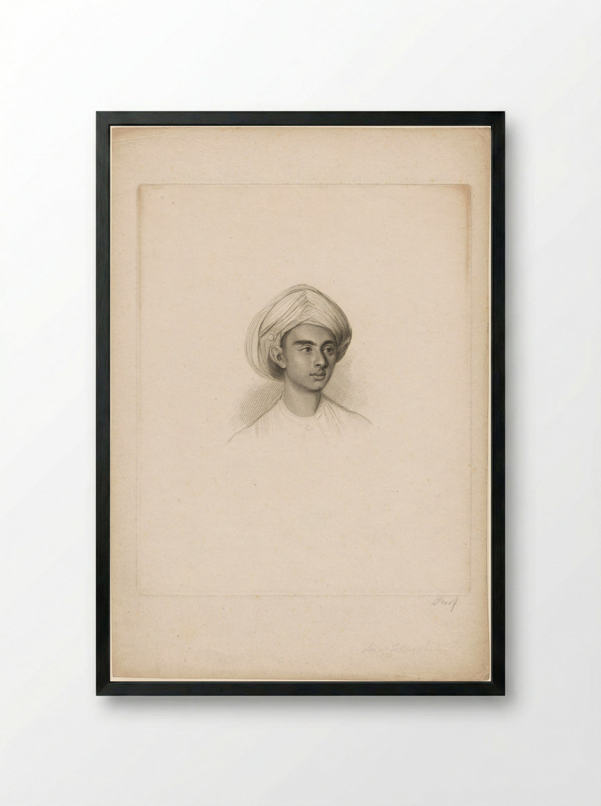 Portret van Mu'izz Ud-Din Sultan - Charles Picart - Framed Print Black