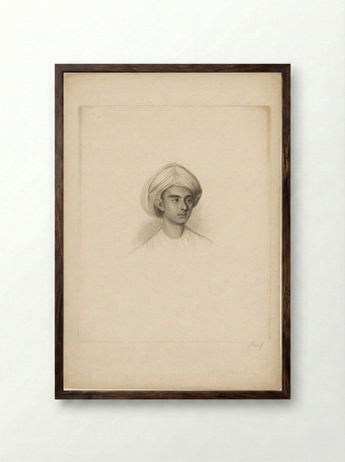 Portret van Mu'izz Ud-Din Sultan - Charles Picart - Framed Print Dark Wood