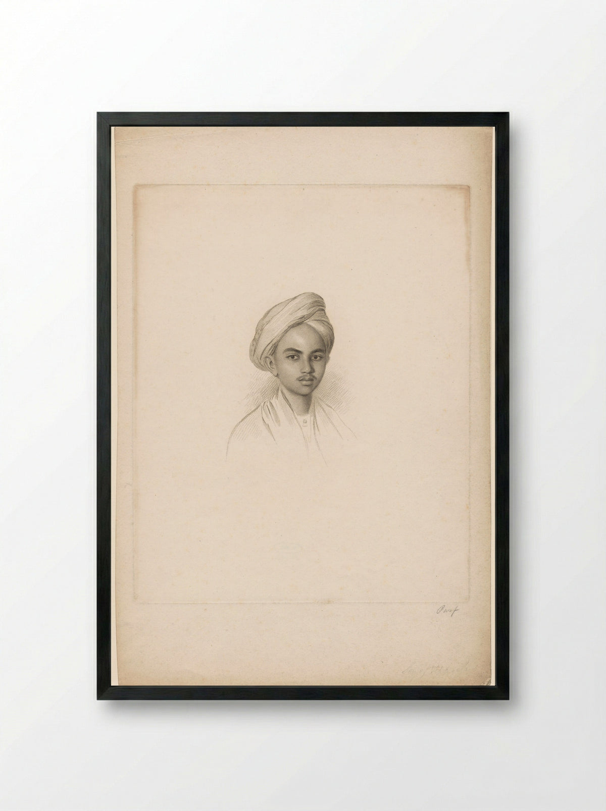 Portret van Muhi Ud-Din Sultan - Charles Picart - Framed Print Black