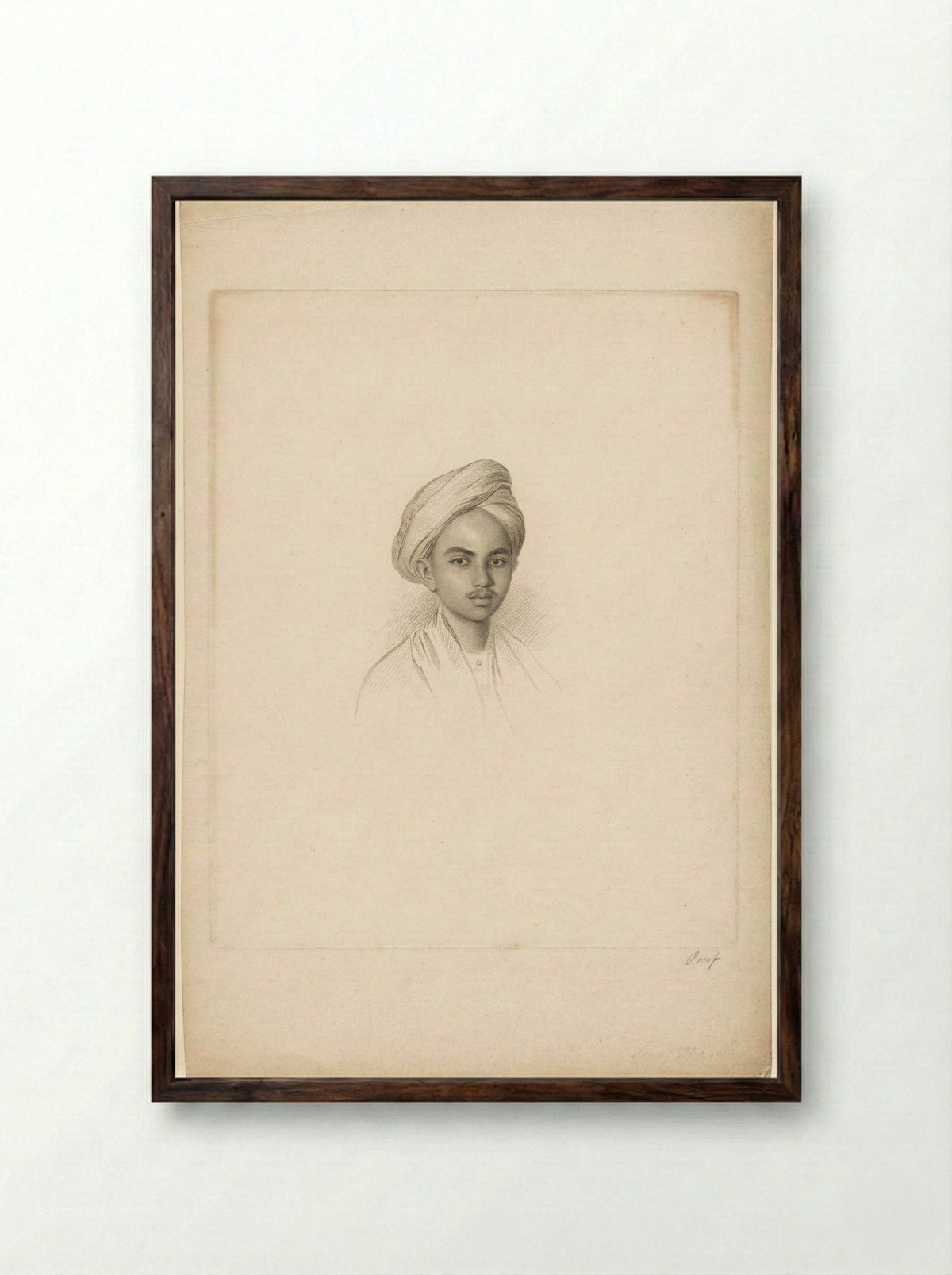 Portret van Muhi Ud-Din Sultan - Charles Picart - Framed Print Dark Wood