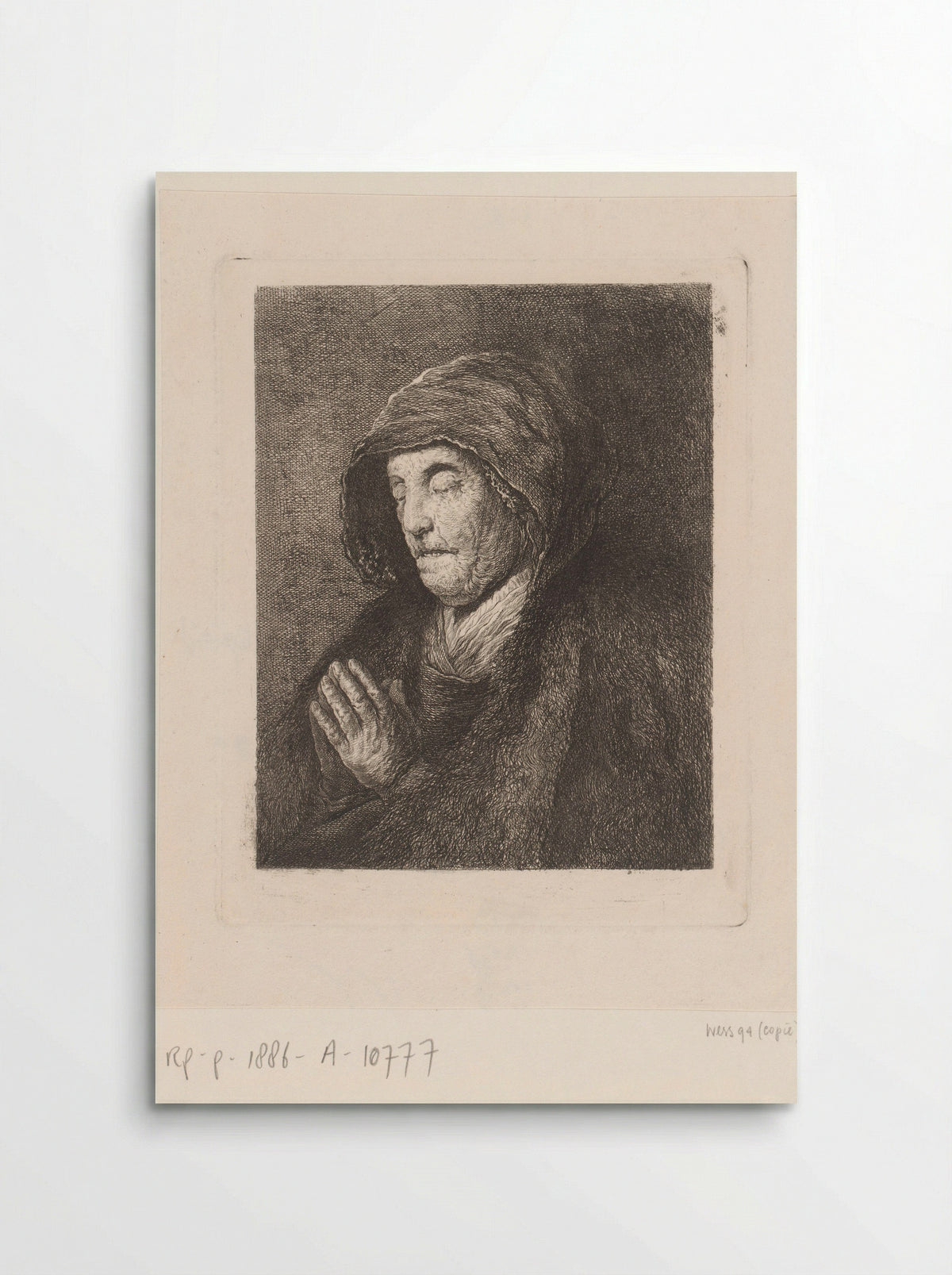 Portret van Neeltje Willemsdr. Zuytbrouck biddend - Amalie Baader - Poster