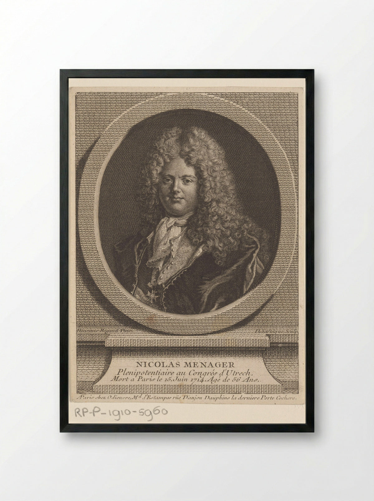 Portret van Nicolas Mesnager - André-François Le Breton - Framed Print Black