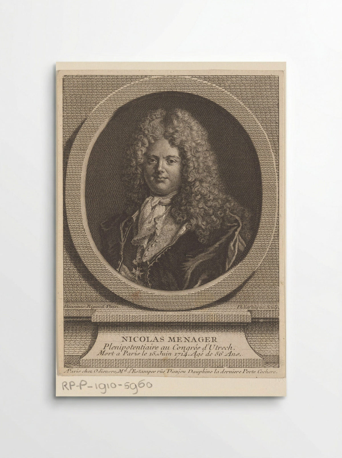 Portret van Nicolas Mesnager - André-François Le Breton - Poster