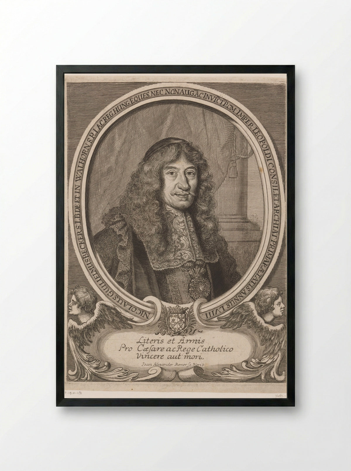 Portret van Nicolaus Wilhelm Beckers, Freiherr von Walhorn - Johann Alexander Böner - Framed Print Black