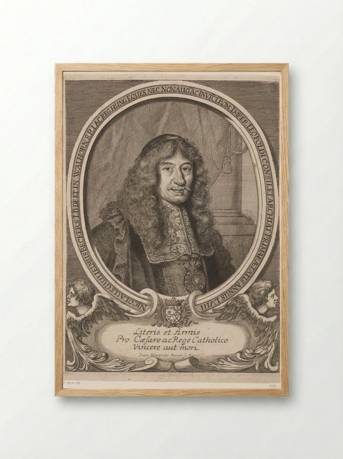 Portret van Nicolaus Wilhelm Beckers, Freiherr von Walhorn - Johann Alexander Böner - Framed Print Wood
