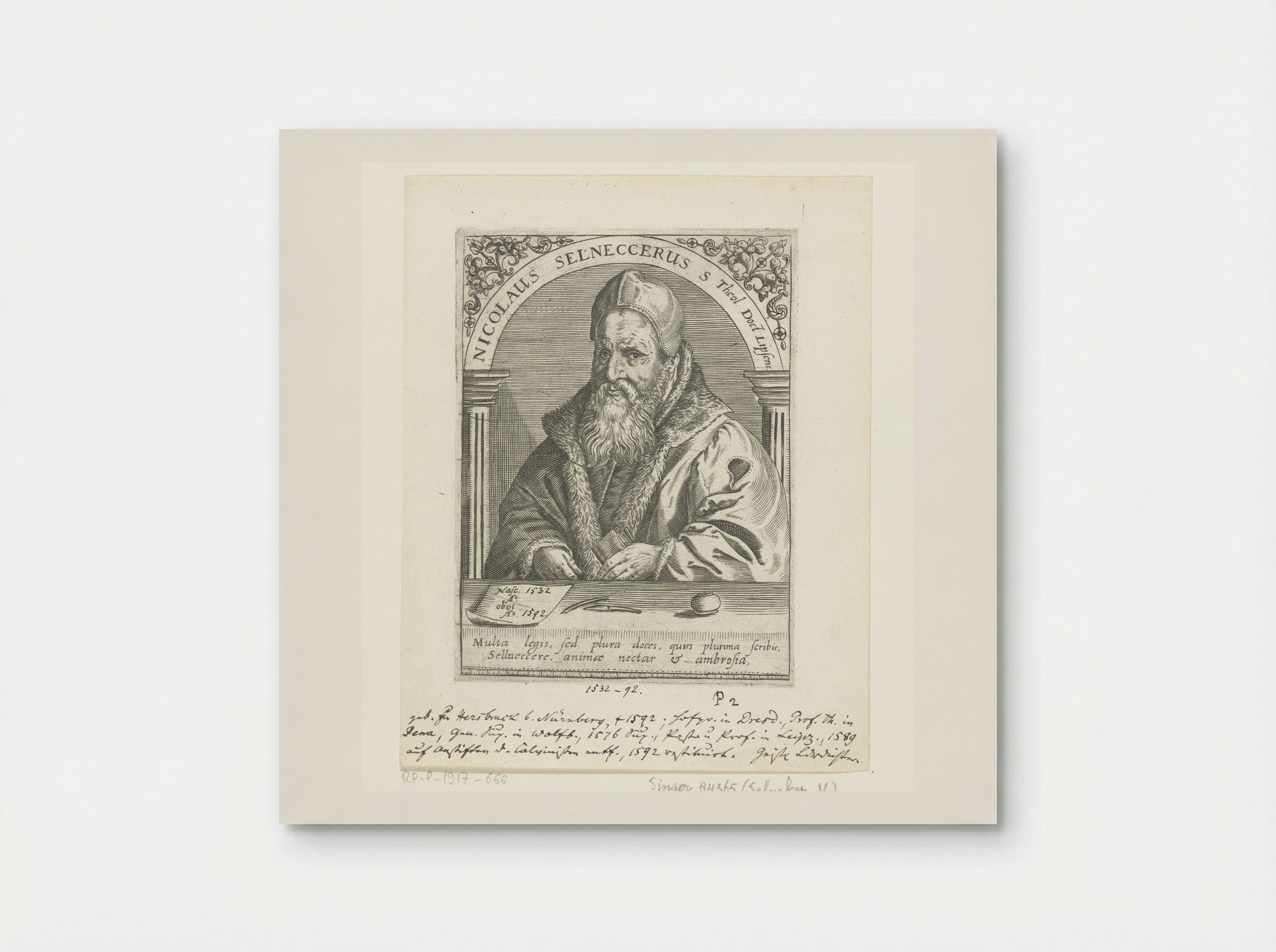 Portret van Nikolaus Selnecker - Johann Theodor de Bry - Poster