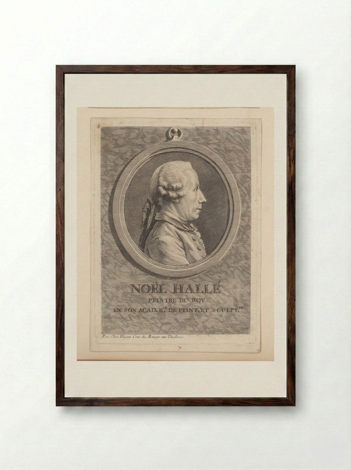 Portret van Noël Hallé - Bénédict Alphonse Nicolet - Framed Print Dark Wood