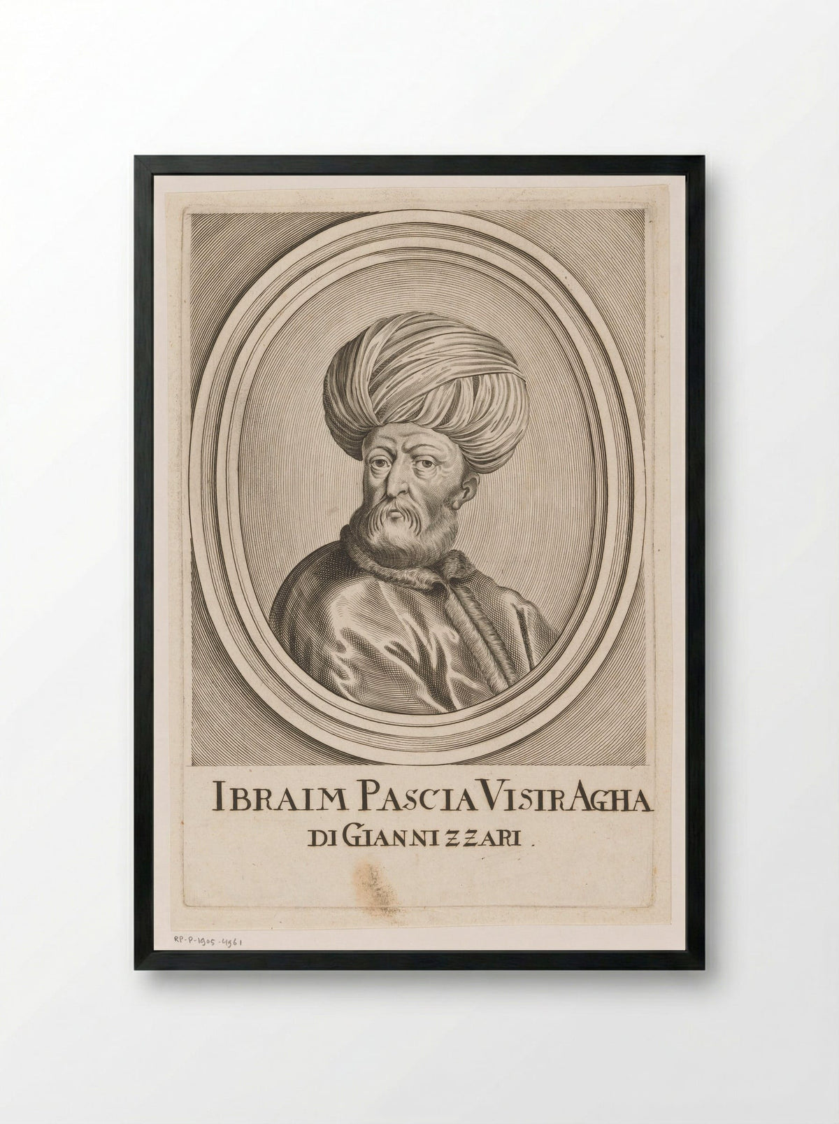 Portret van Pargalı Ibrahim Pasha - Johann Alexander Böner - Framed Print Black