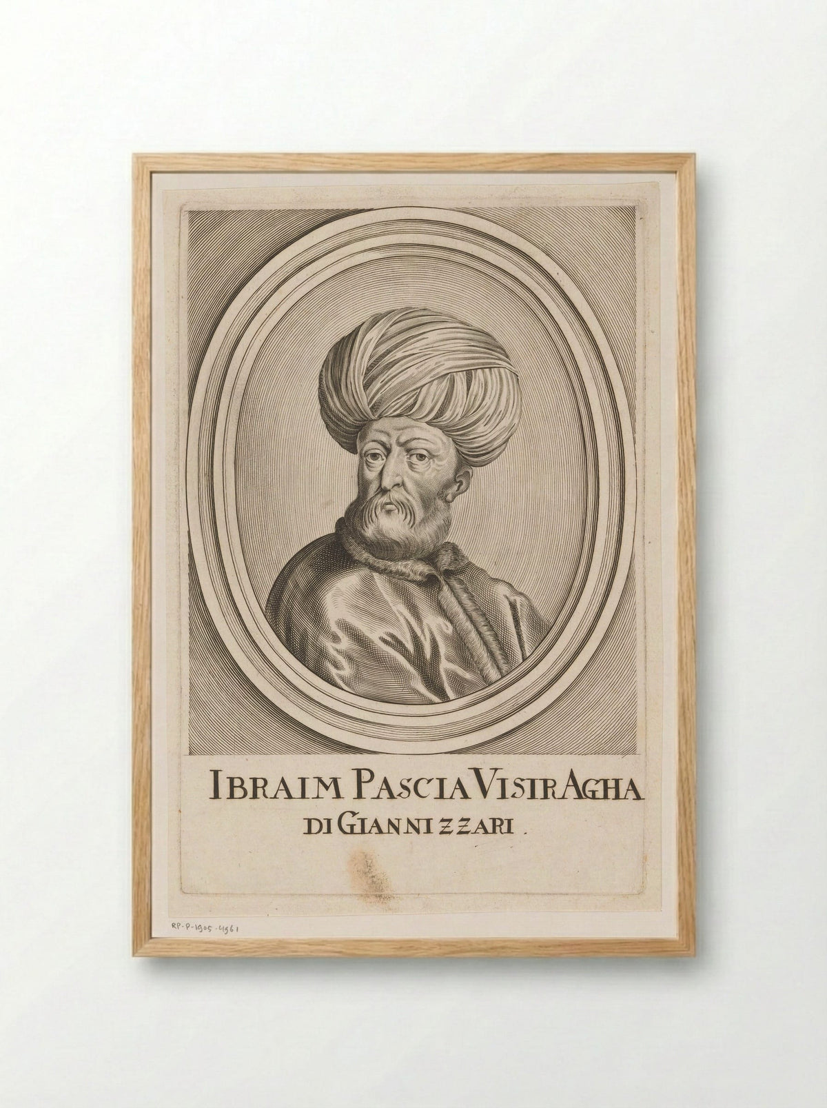 Portret van Pargalı Ibrahim Pasha - Johann Alexander Böner - Framed Print Wood