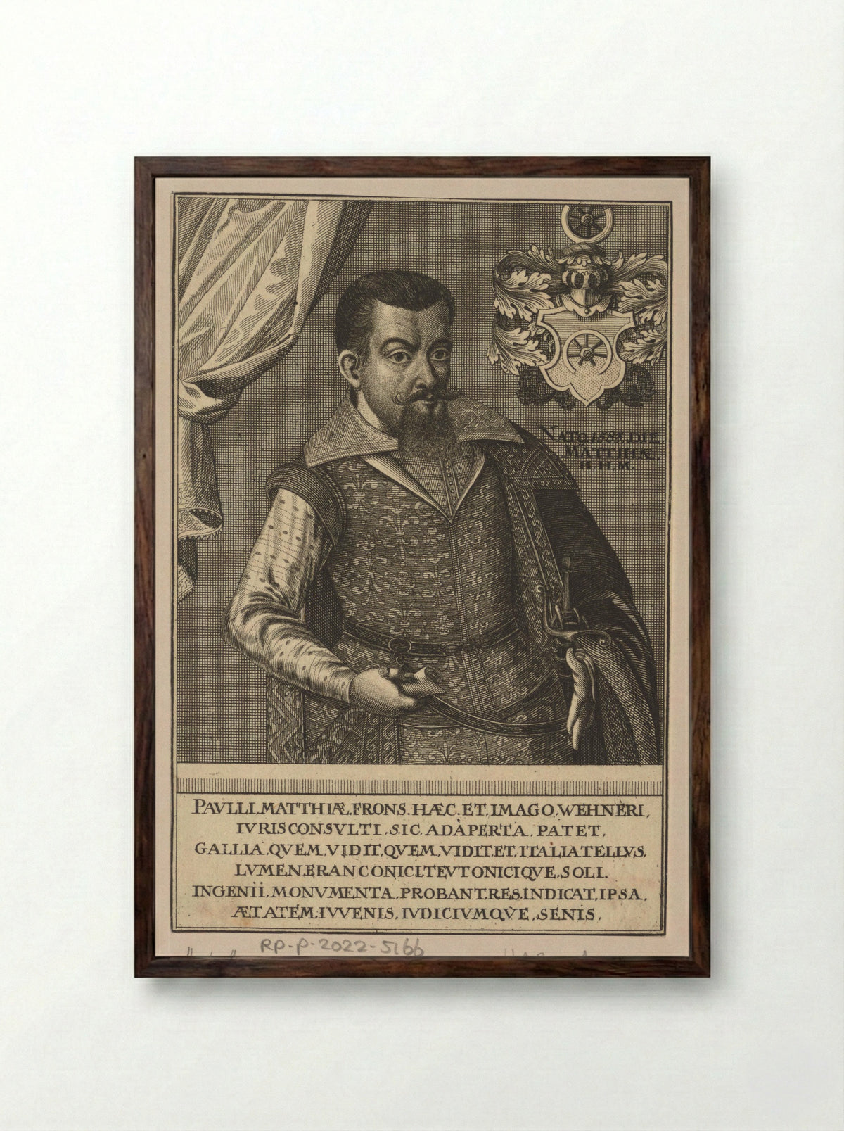 Portret van Paul Matthias Wehner - Michael Rössler - Framed Print Dark Wood