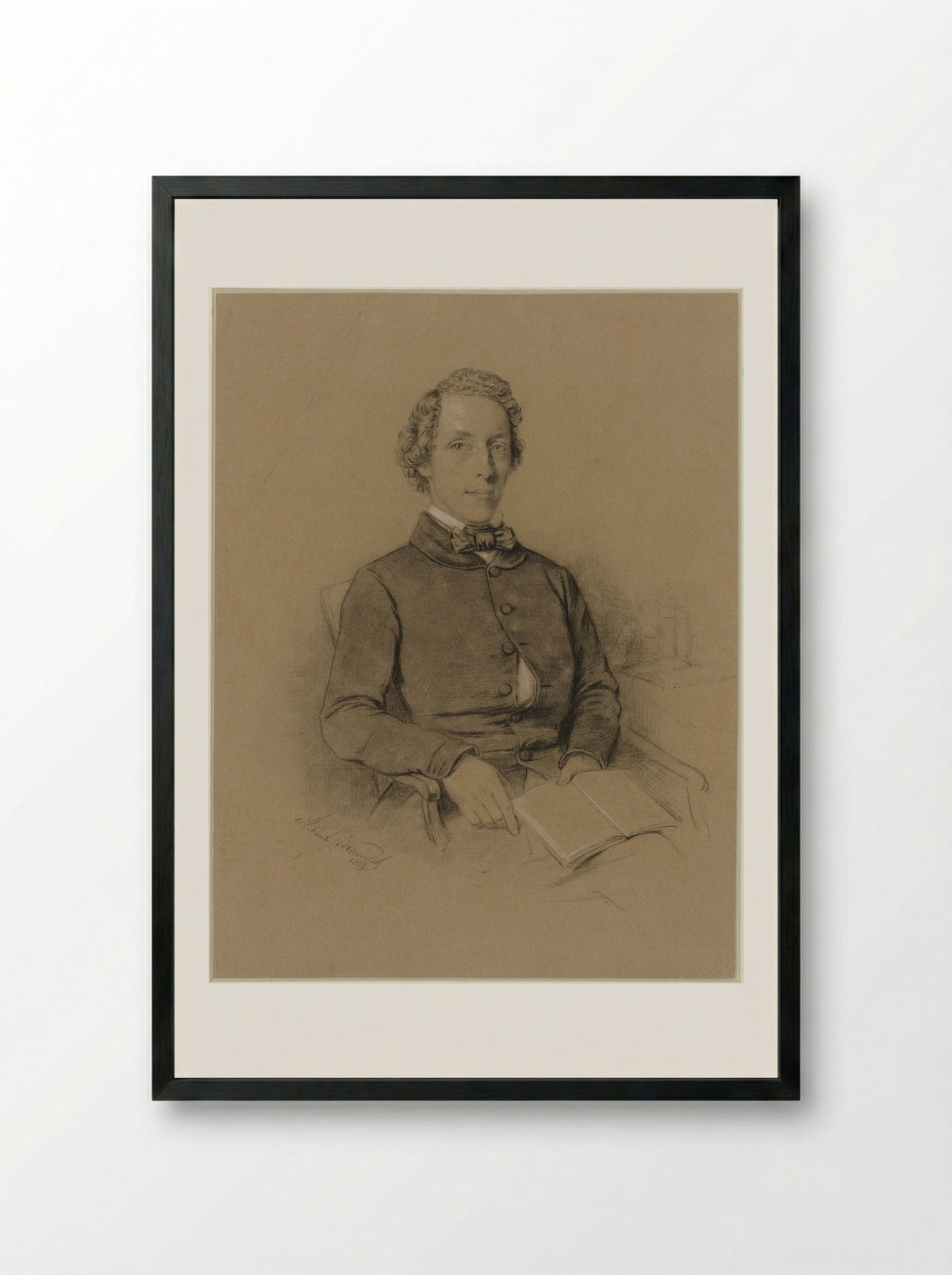 Portret van Petrus Augustus de Génestet - Antonie Johannes Groeneveldt - Framed Print Black