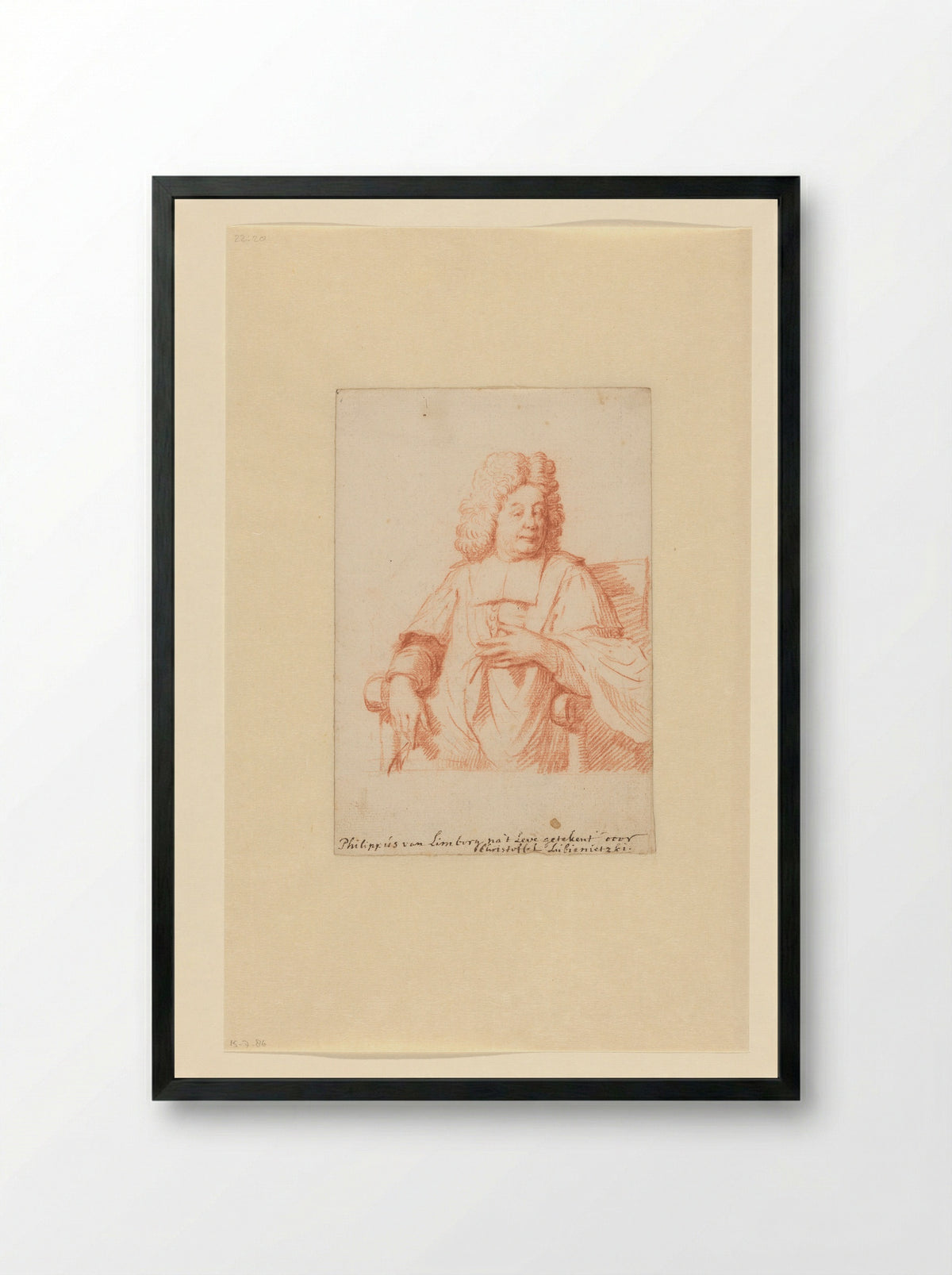 Portret van Philippus van Limborch - Christoffel Lubienitzki - Framed Print Black