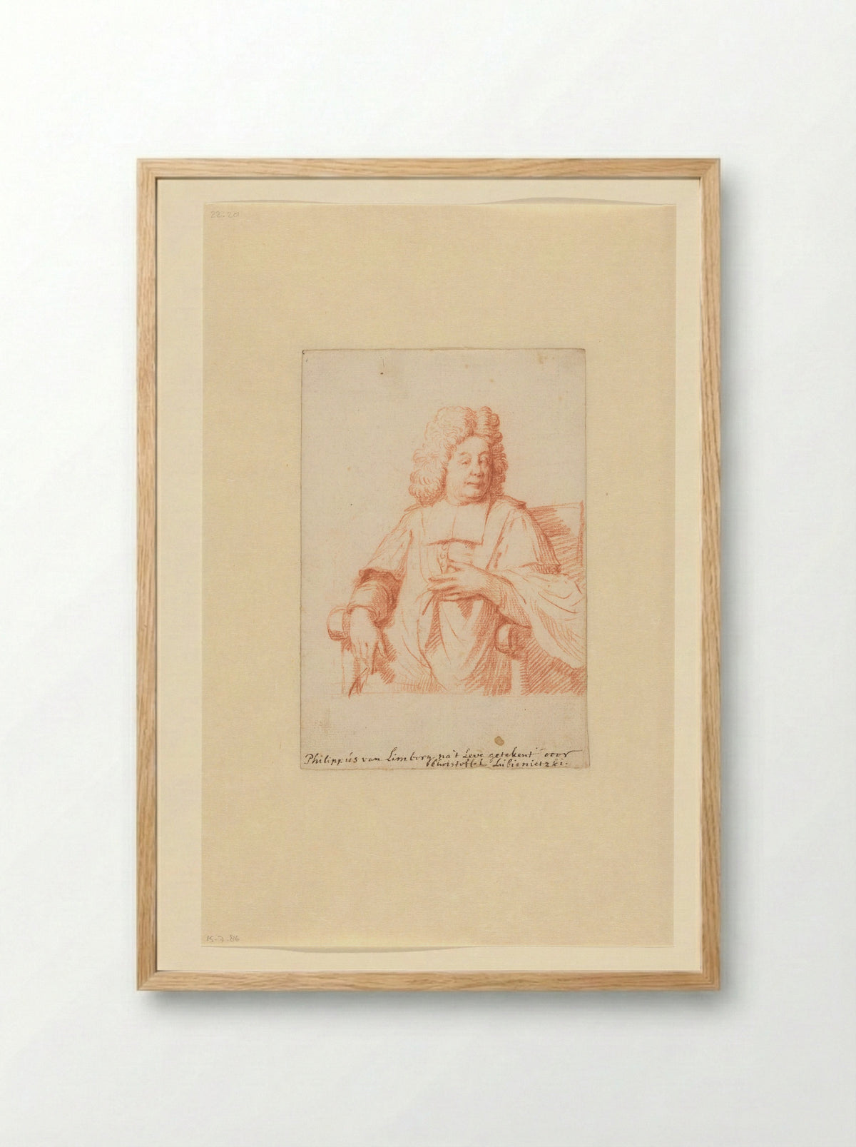 Portret van Philippus van Limborch - Christoffel Lubienitzki - Framed Print Wood