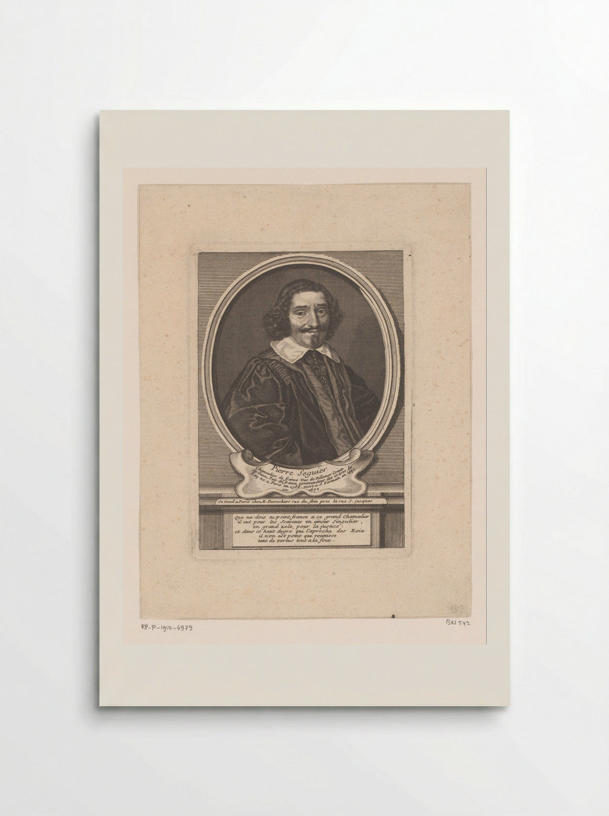 Portret van Pierre Séguier - Étienne Desrochers - Poster