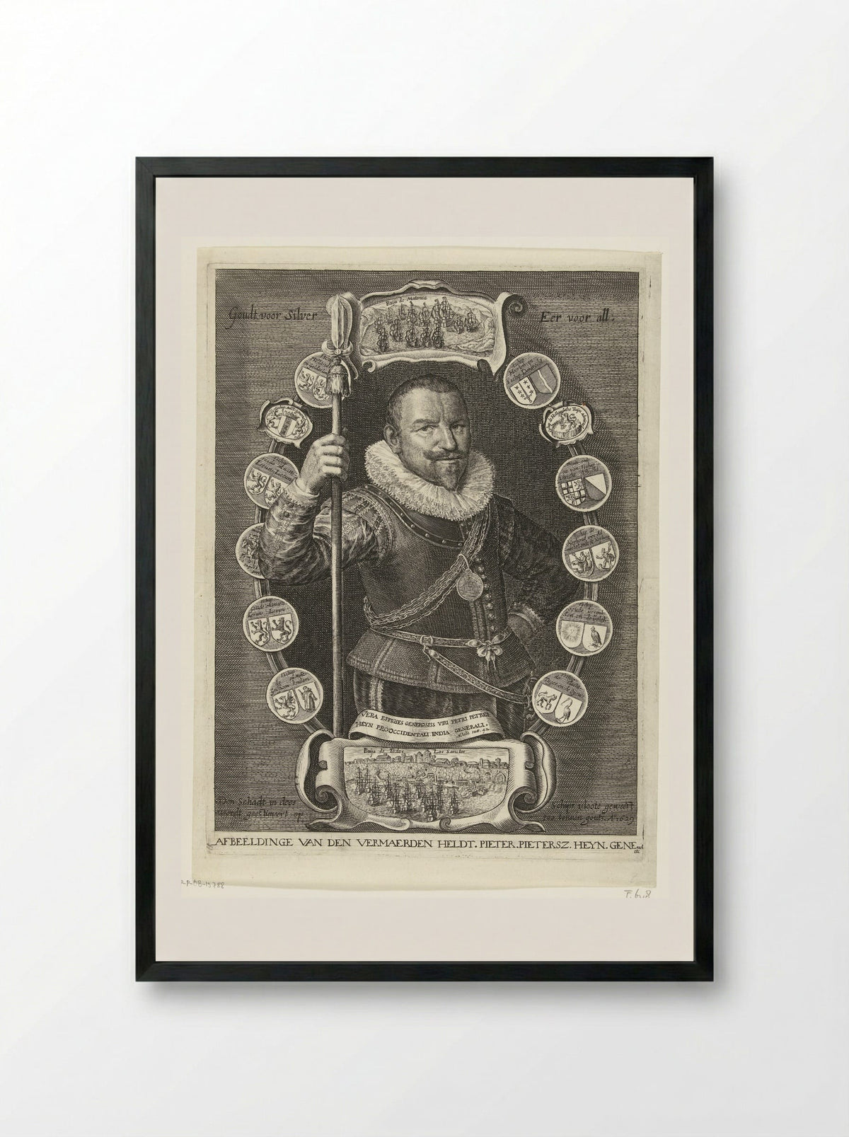 Portret van Piet Hein - Crispijn van de Passe (II) - Framed Print Black