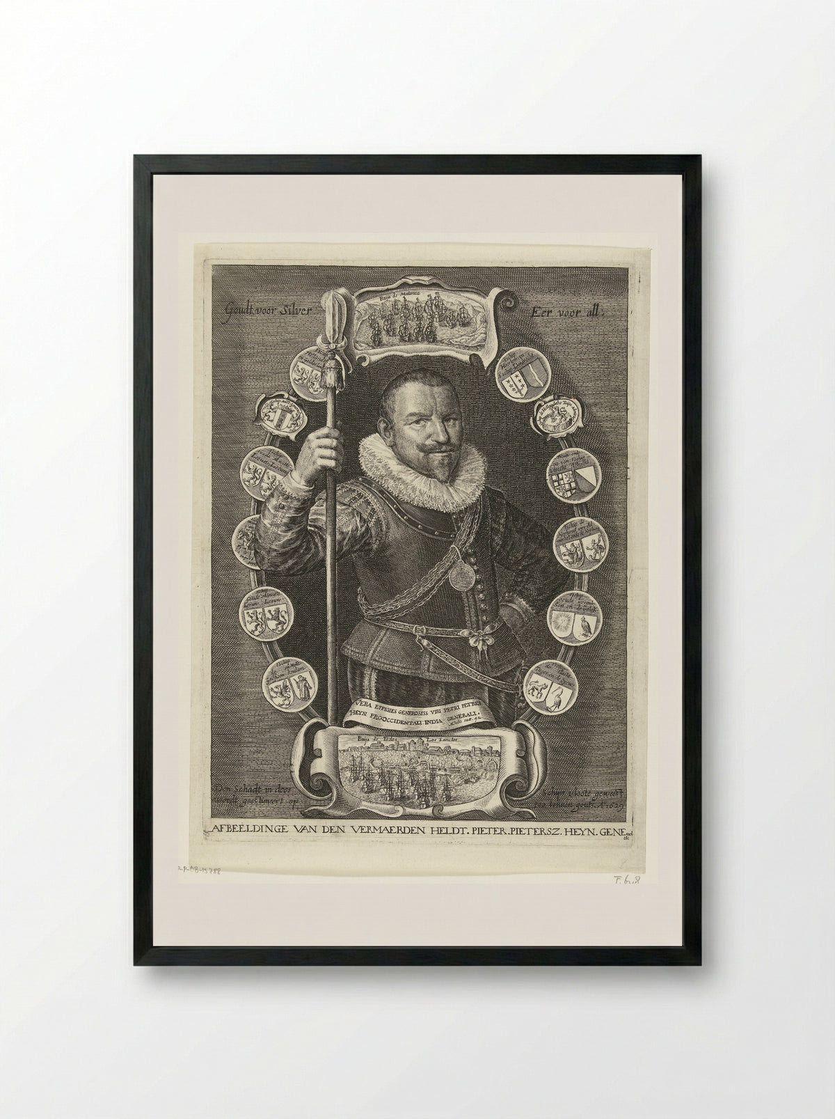 Portret van Piet Hein - Crispijn van de Passe (II) - Framed Print Black