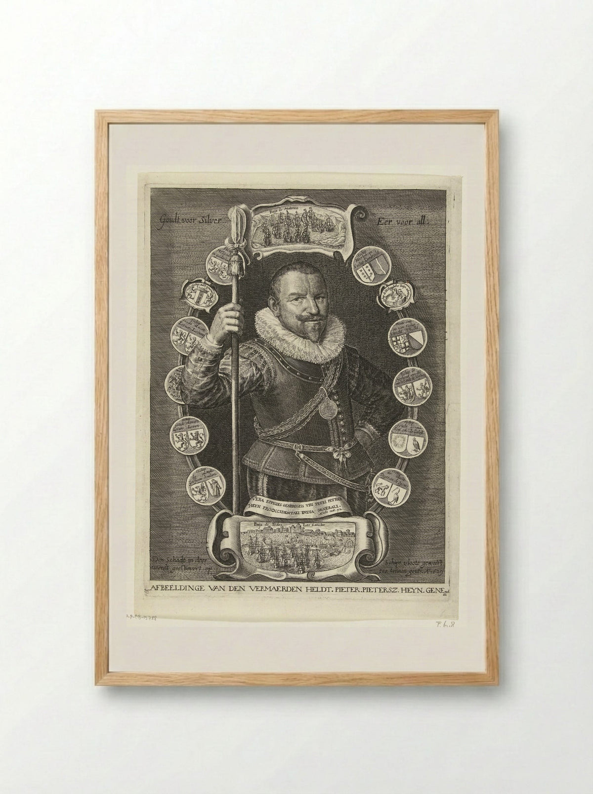 Portret van Piet Hein - Crispijn van de Passe (II) - Framed Print Wood