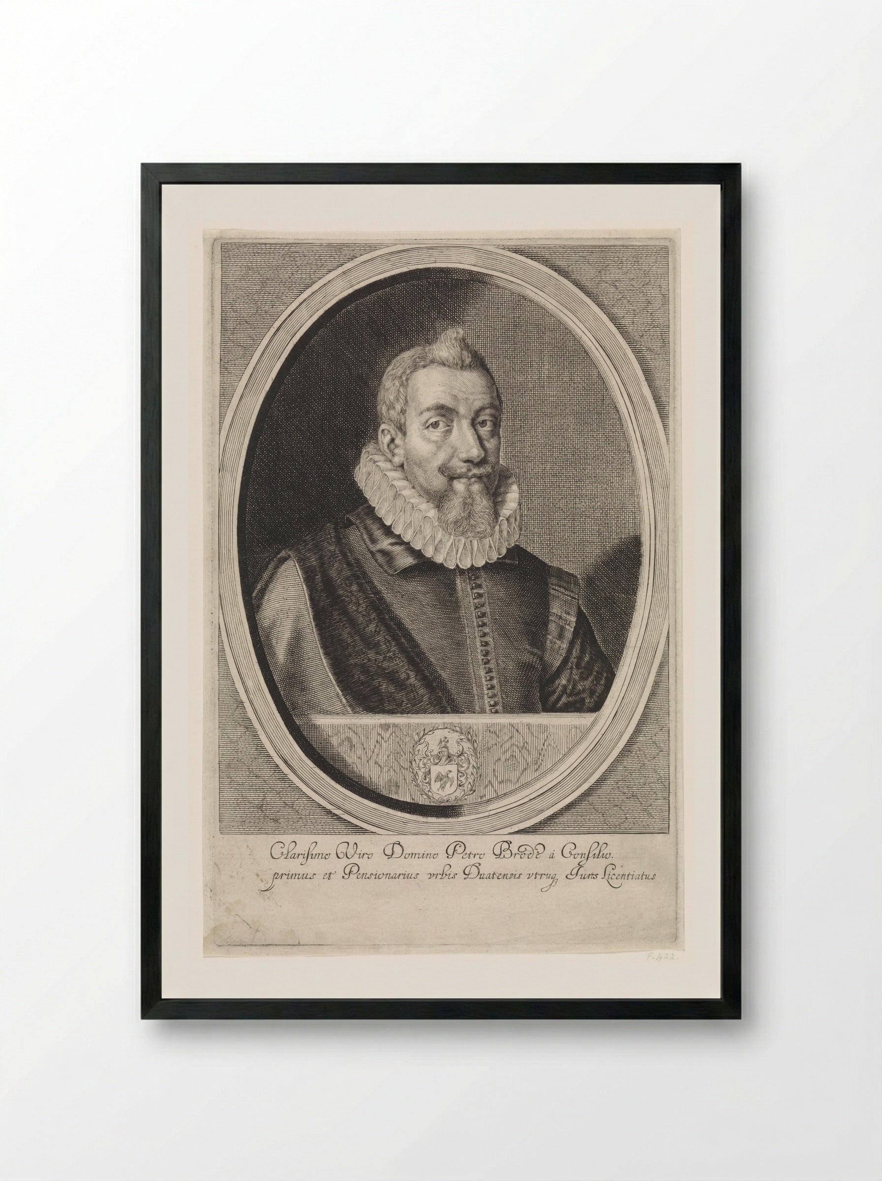 Portret van Pieter Brode - Crispijn van de Passe (II) - Framed Print Black