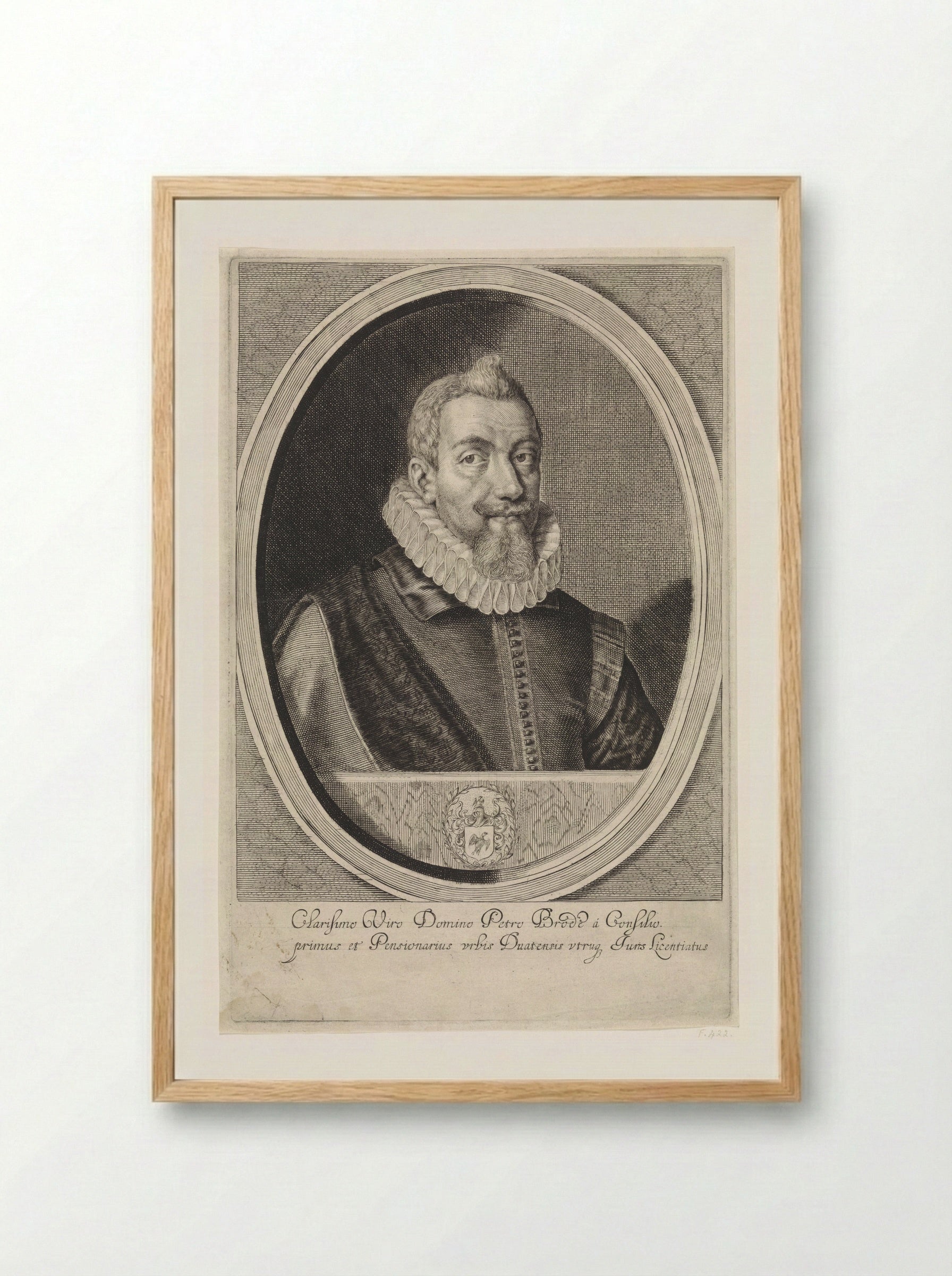 Portret van Pieter Brode - Crispijn van de Passe (II) - Framed Print Wood
