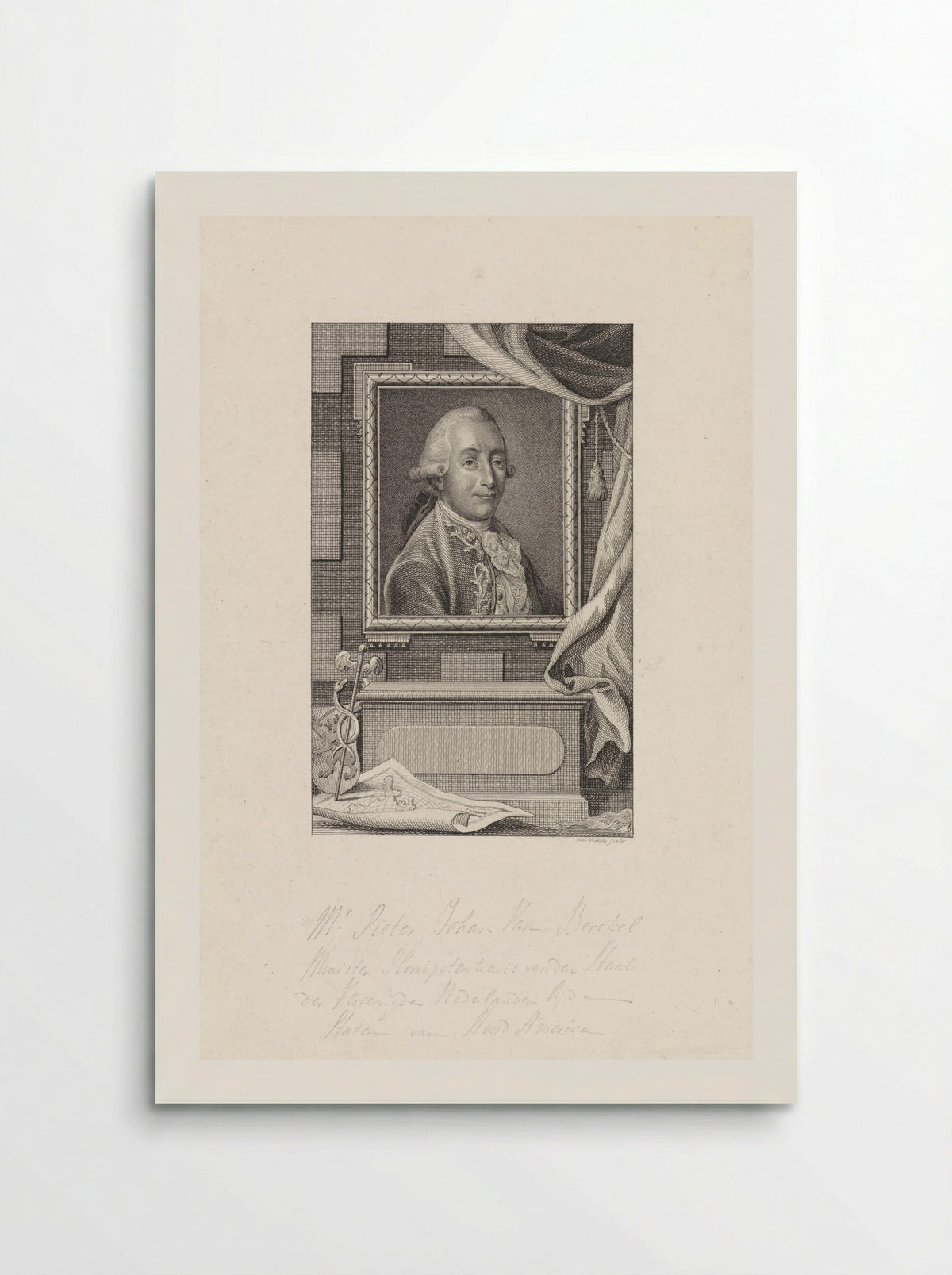 Portret van Pieter Johan van Berckel - Reinier Vinkeles (I) - Poster