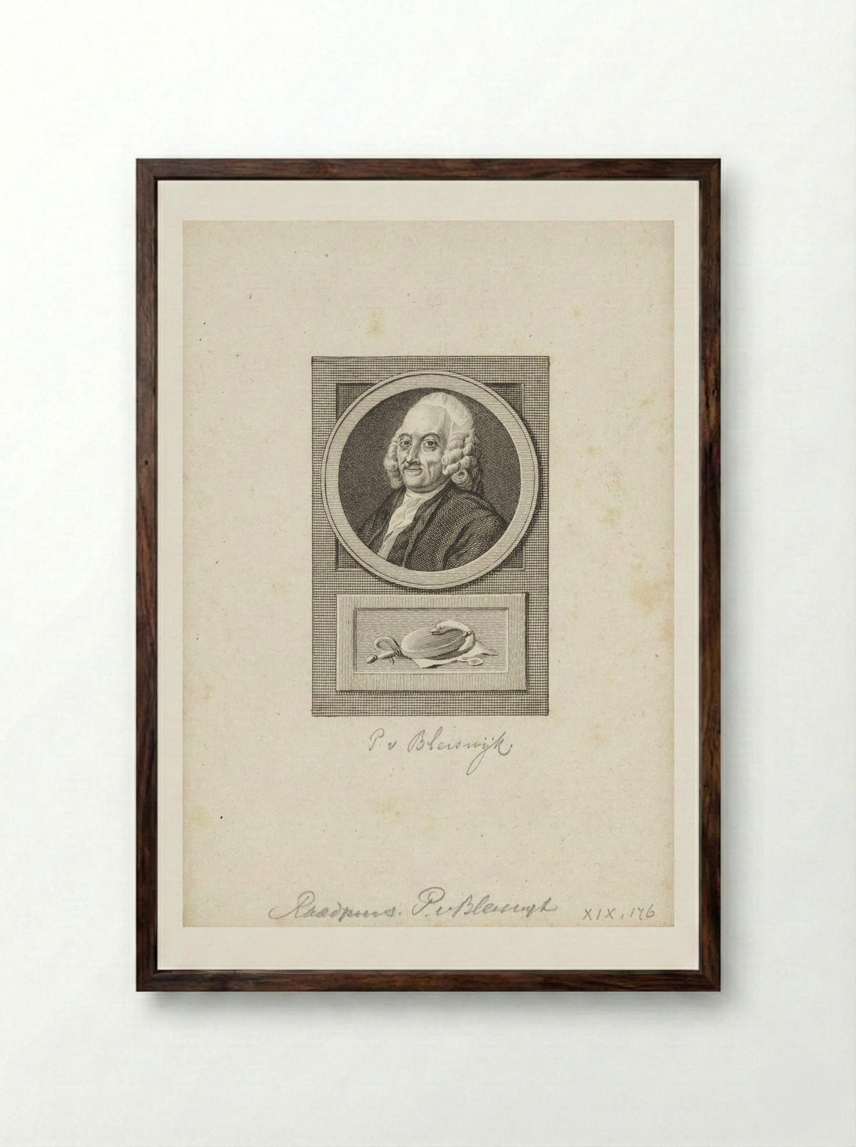 Portret van Pieter van Bleiswijk - Reinier Vinkeles - Framed Print Dark Wood