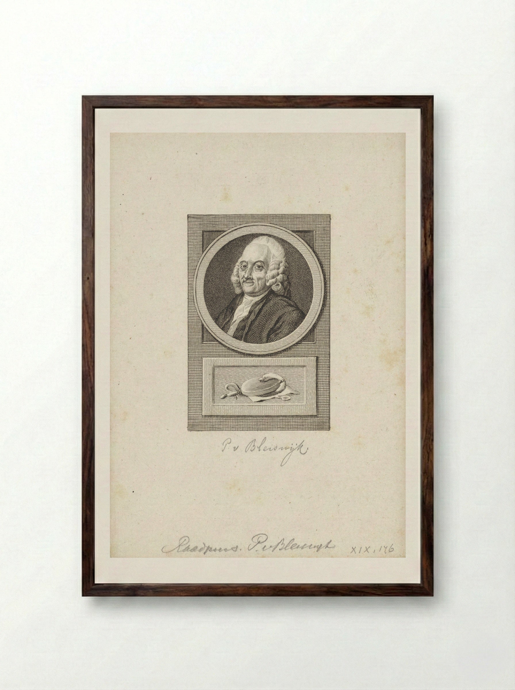 Portret van Pieter van Bleiswijk - Reinier Vinkeles - Framed Print Dark Wood