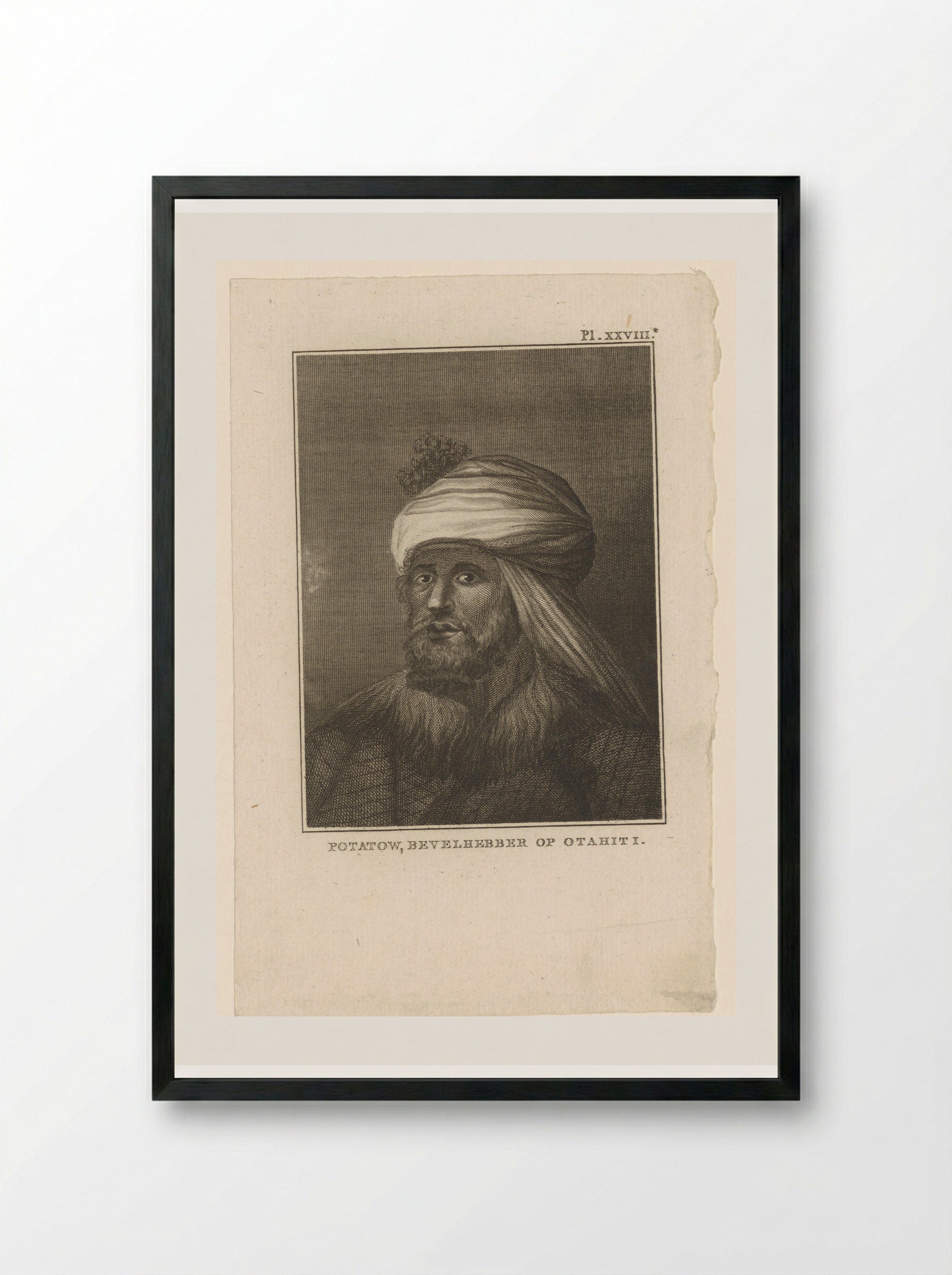 Portret van Potatow, bevelhebber op Tahiti - Various Artists - Framed Print Black