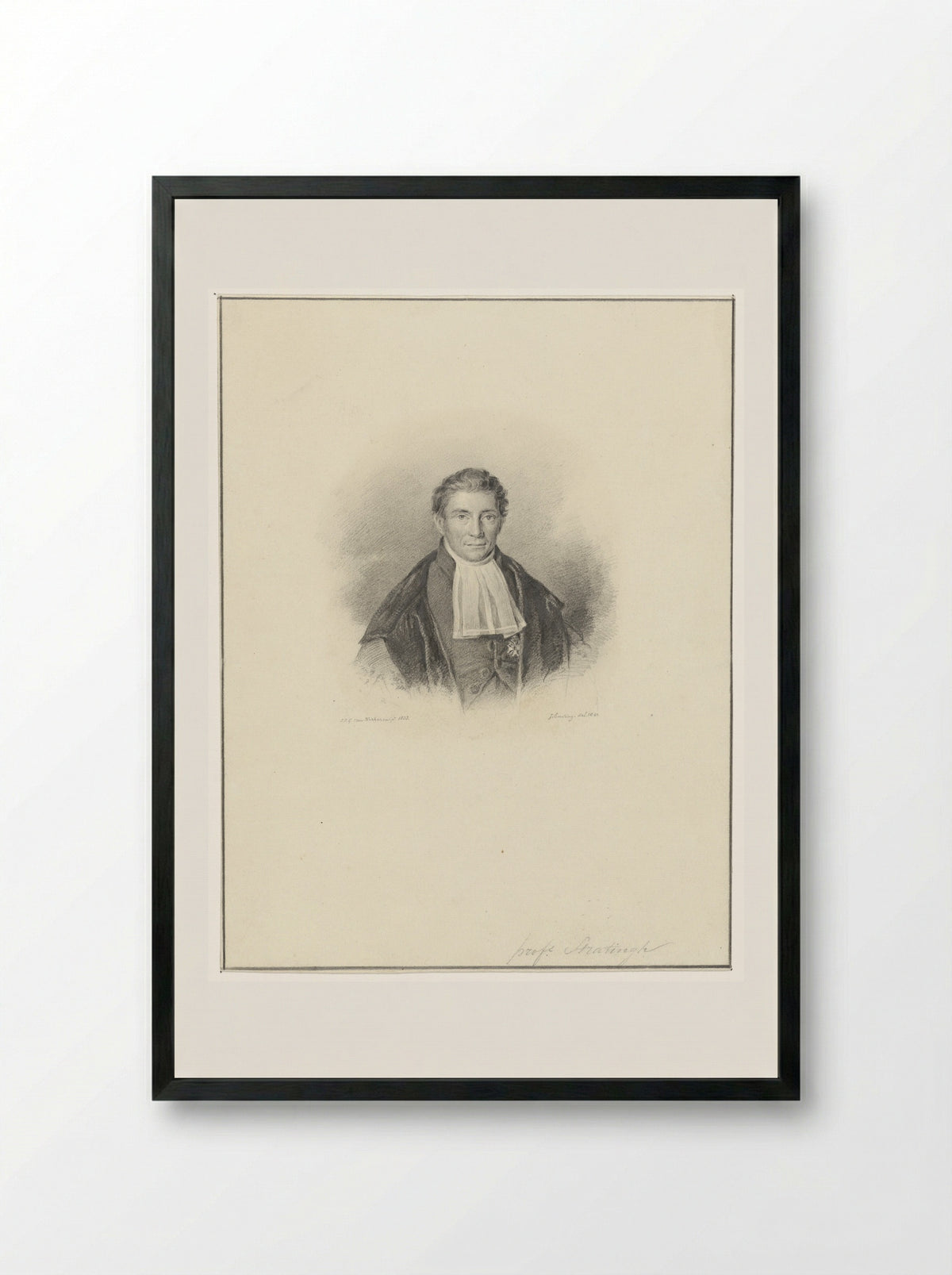Portret van Professor Sib. Stratingh - Jan Ensing - Framed Print Black